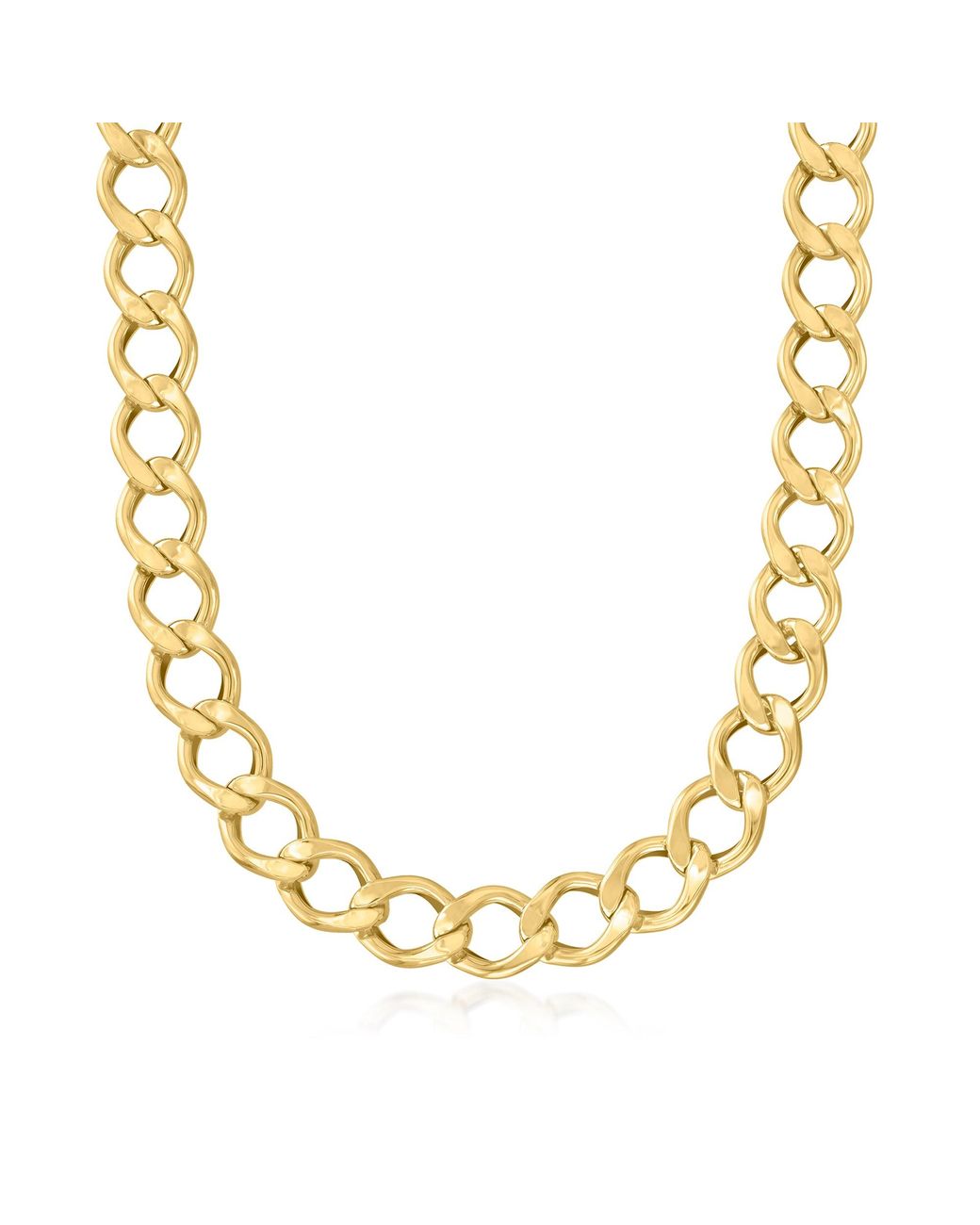 Ross-Simons Italian 14kt Yellow Gold Chunky Curb-link Necklace in 20 in  (Metallic) - Lyst