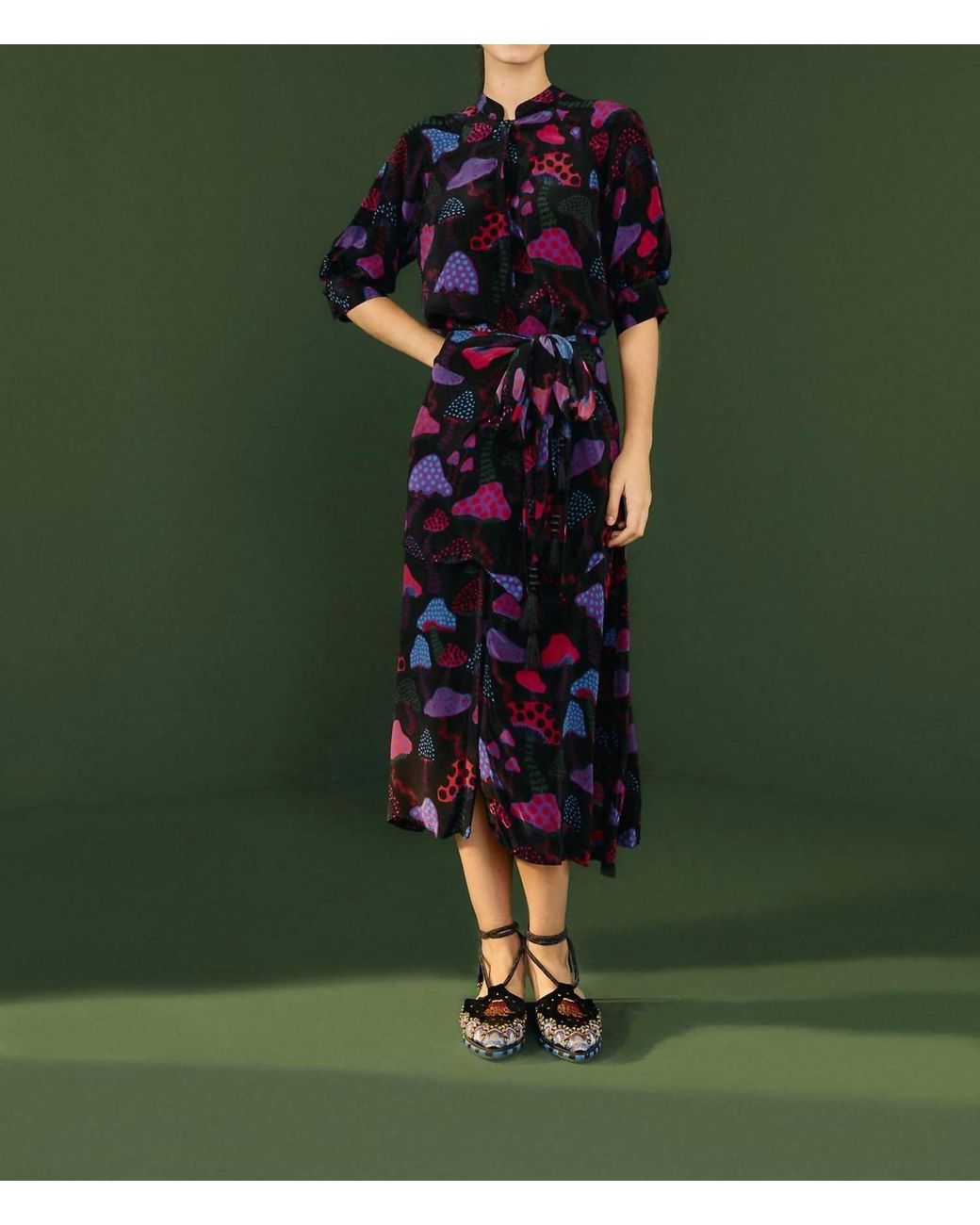 FARM Rio Neon Mushrooms Midi Dress in Green Lyst