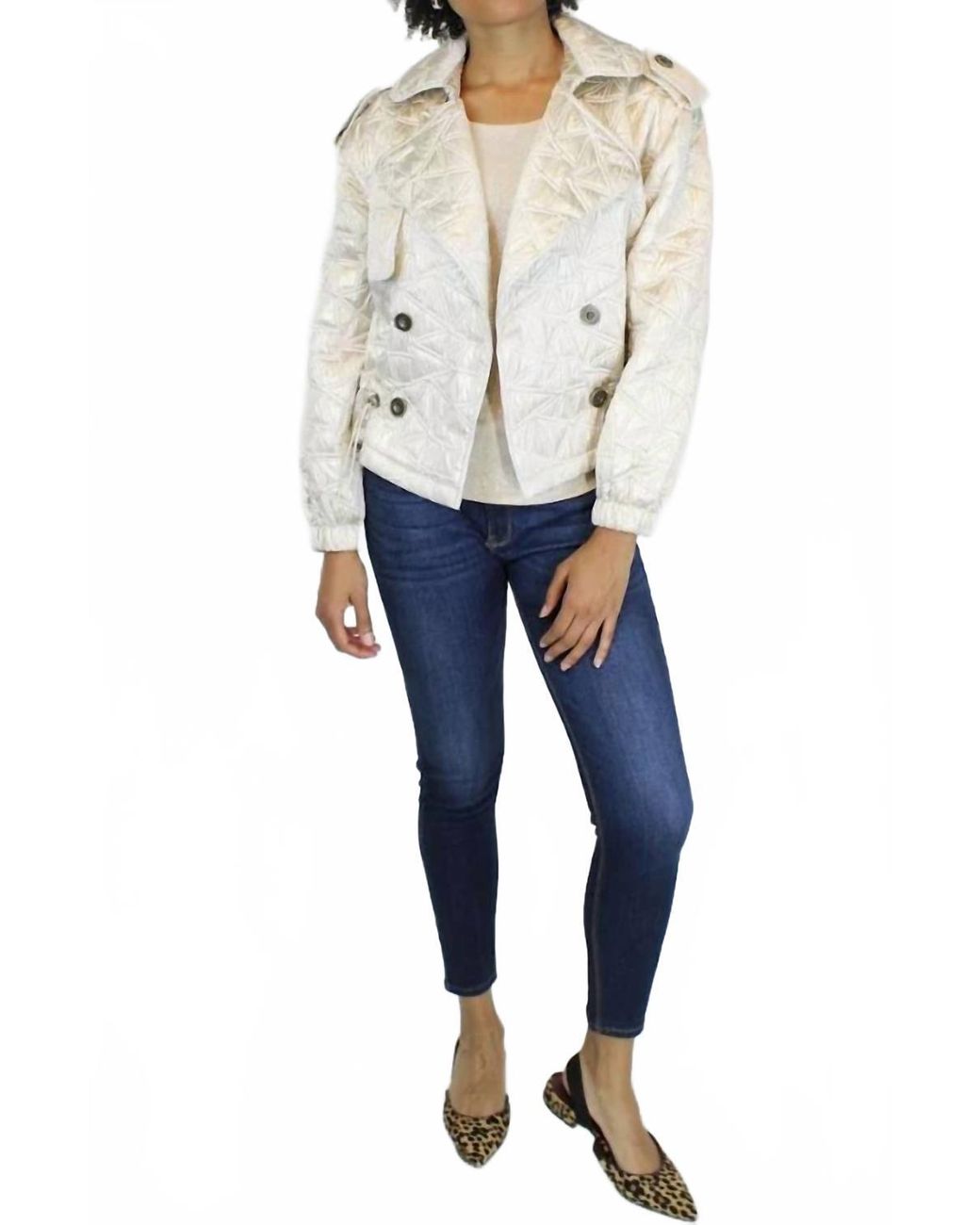 Berek Blue Quilted Satin Utility Jacket