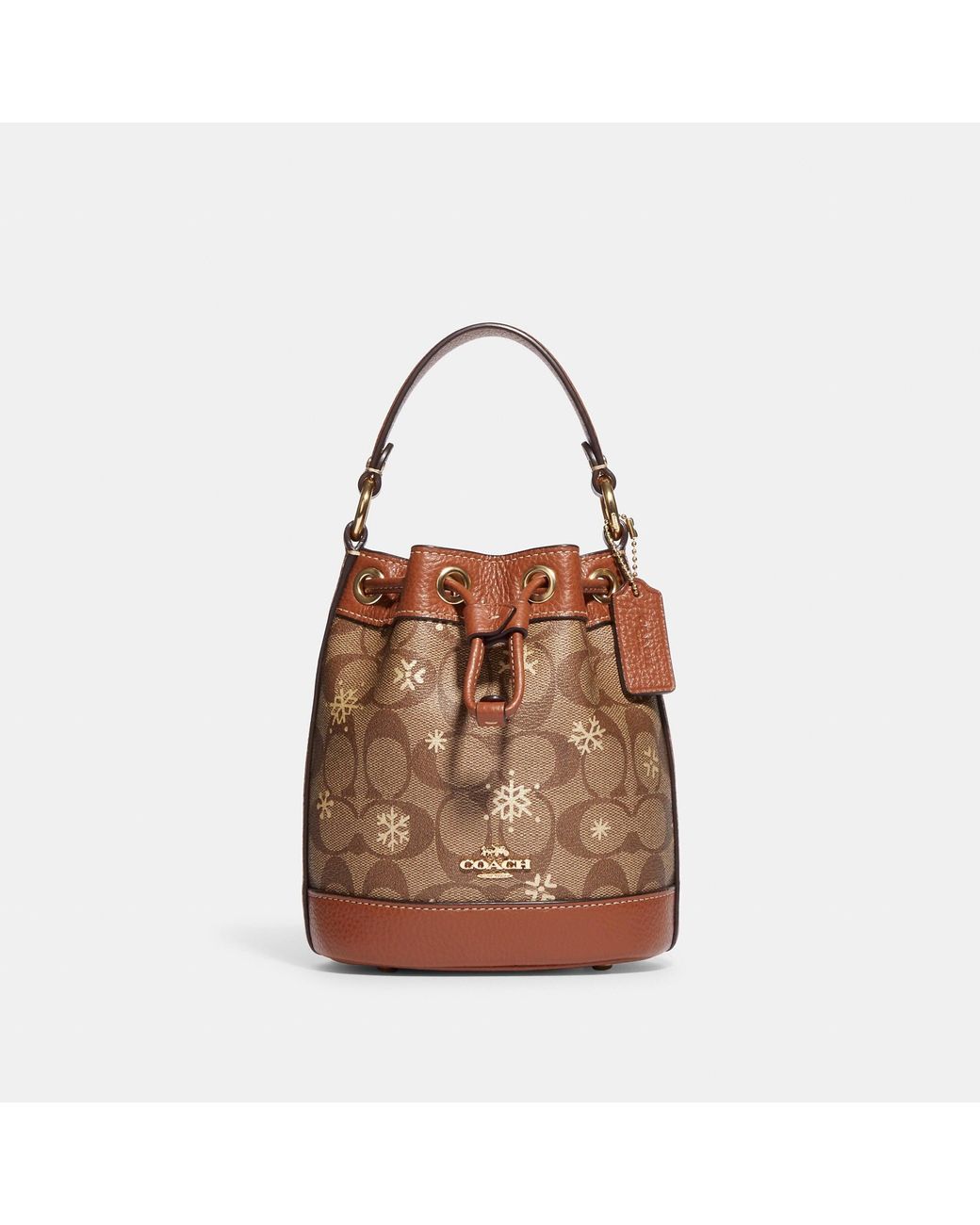Coach Outlet Dempsey Drawstring Bucket Bag 15 in Brown Lyst
