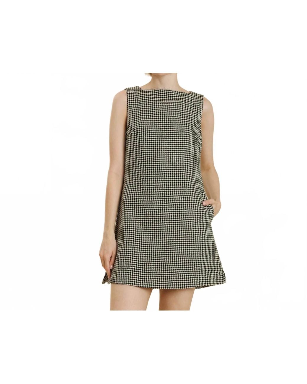 AUREUM Black Houndstooth Mini Dress