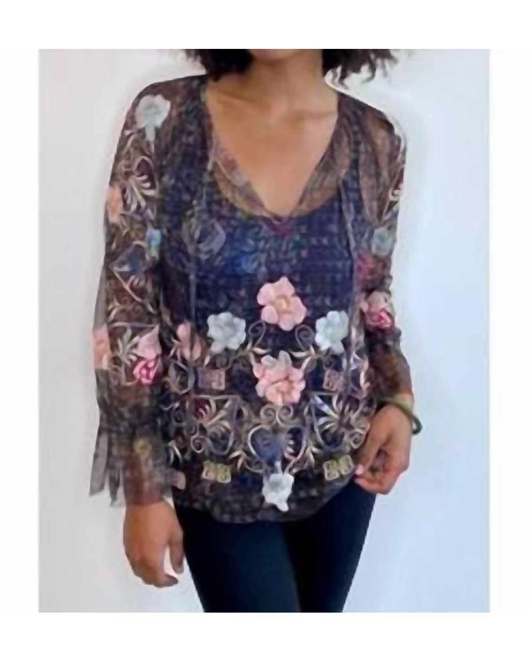 Johnny Was Tillie Mesh Blouse (slip) in Blue Lyst