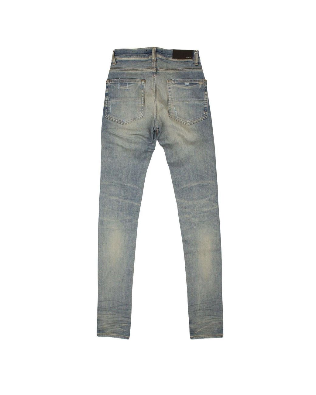 Amiri Indigo And Orange Mx1 Ultra Suede Skinny Jeans in Blue for