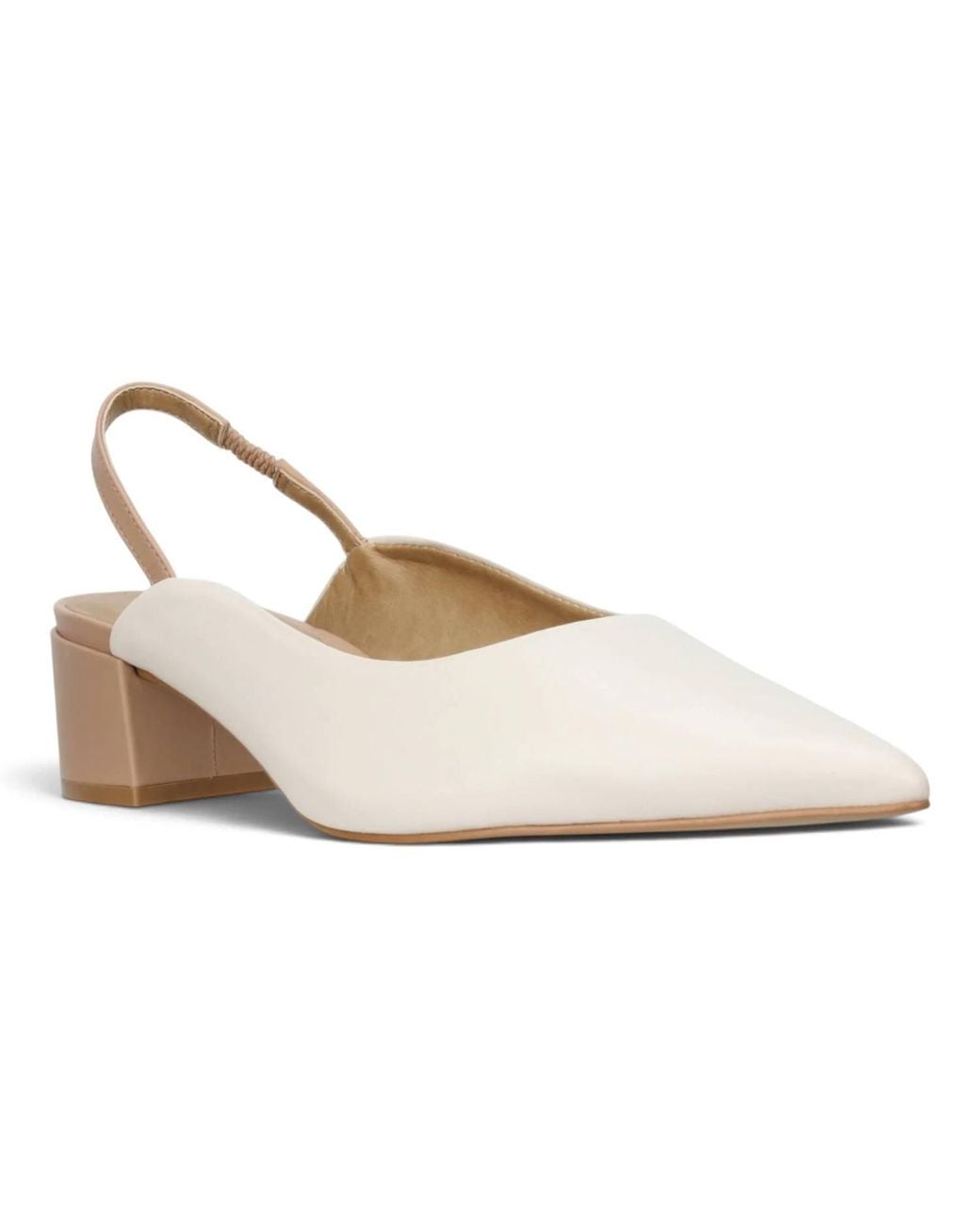 Carrano White Heidi Leather Slingback Pump Heels