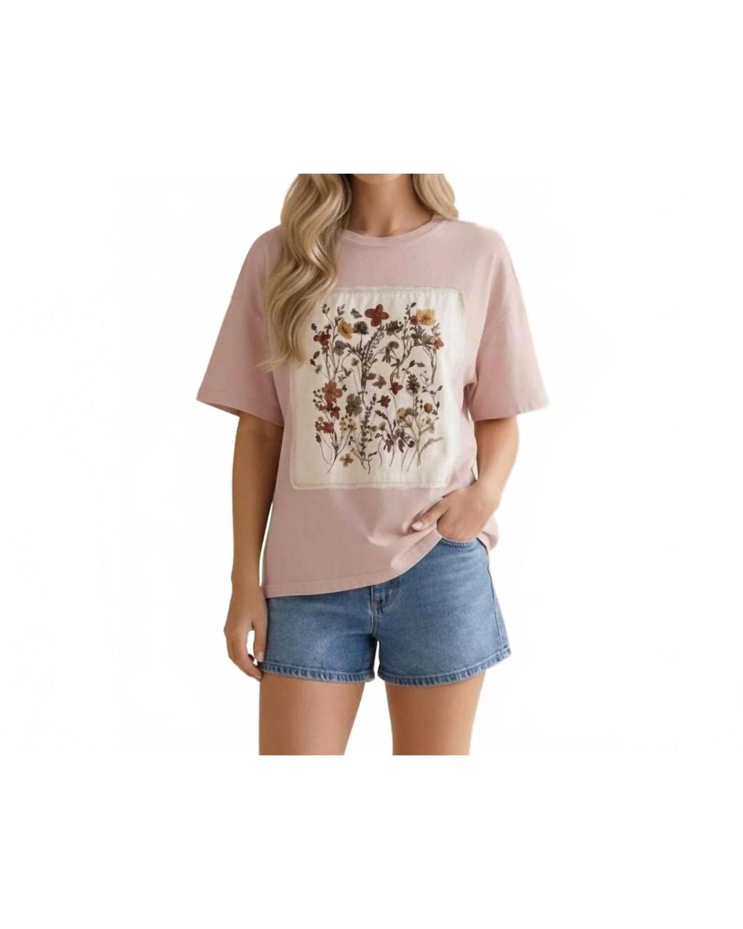 Haptics White Wildflower Patch Tee