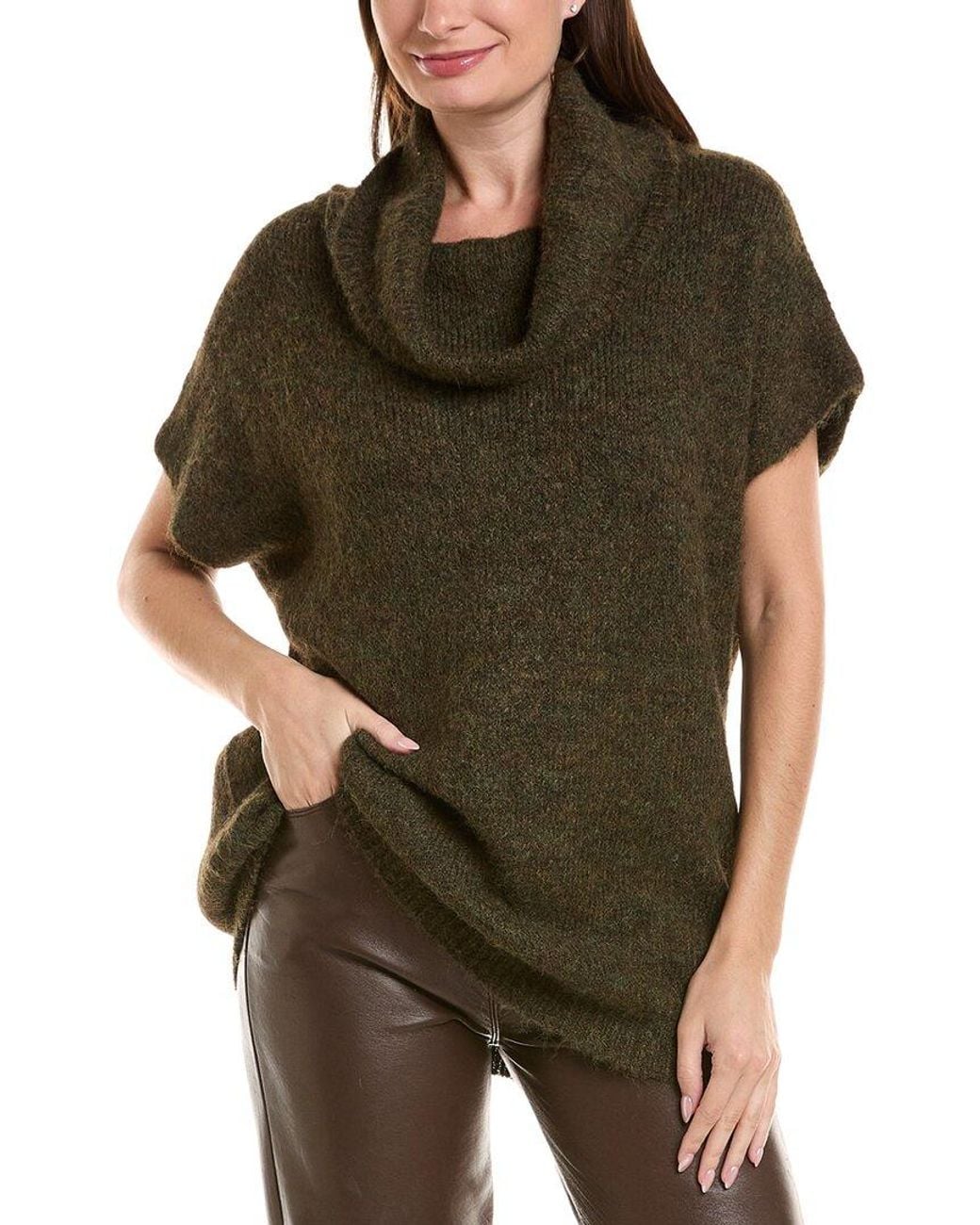 ANNA KAY Green Col Roule Cece Pullover