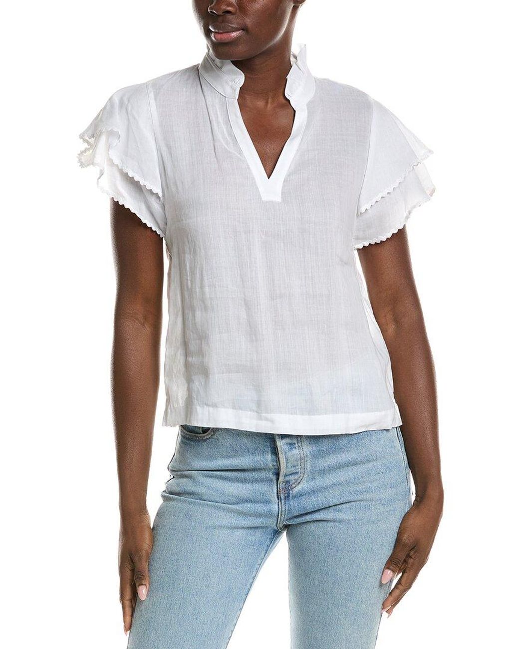 J.McLaughlin White Elara Blouse