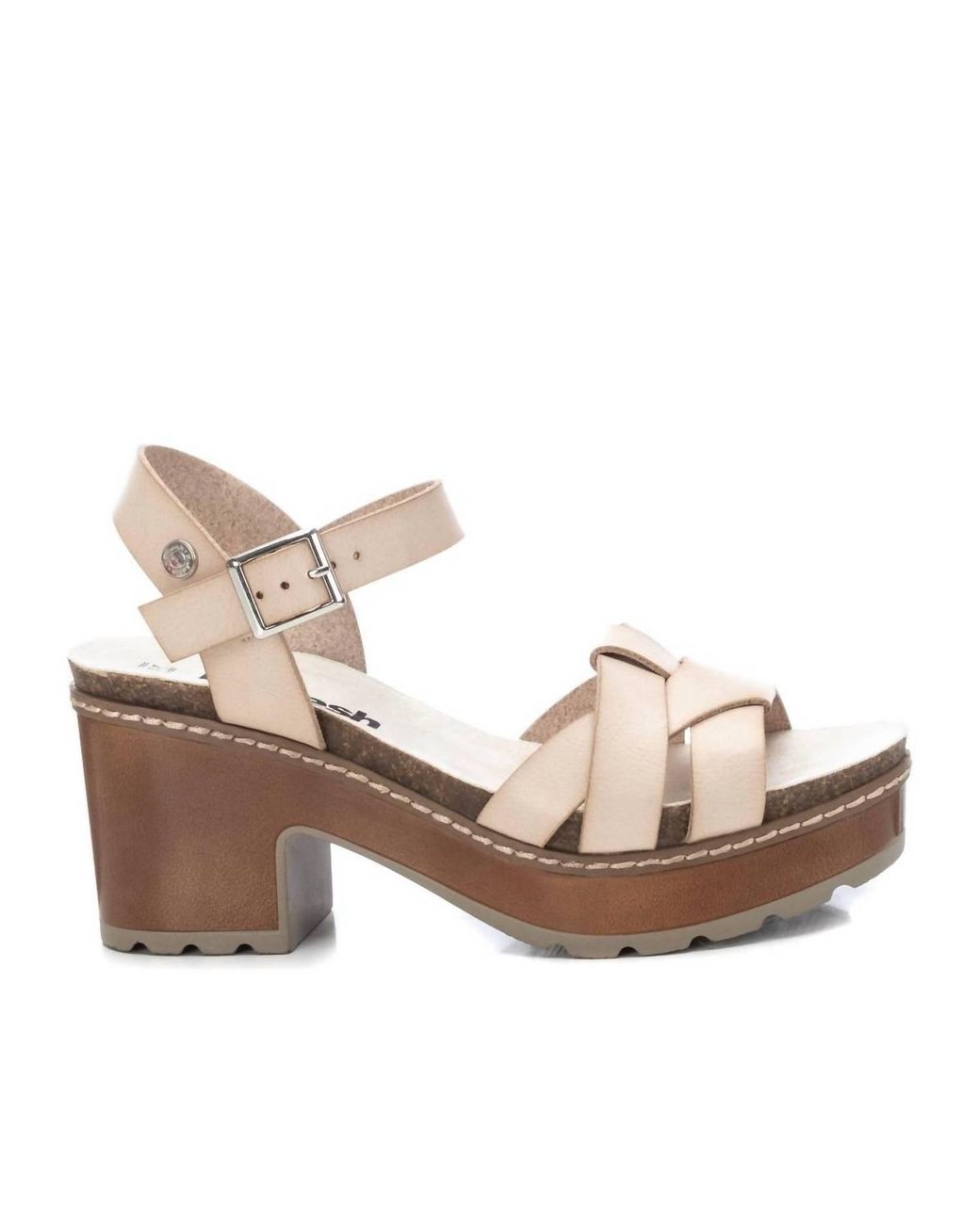 Xti Blue Casual Heeled Sandals