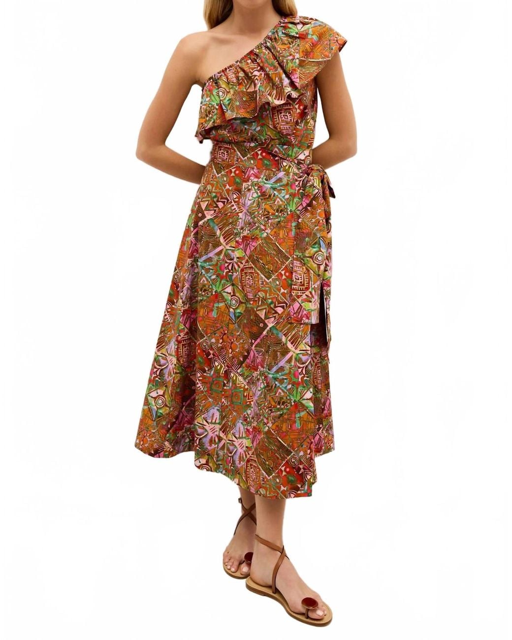 Marie Line Multier Marie Oliver Estine Wrap Skirt in Brown | Lyst