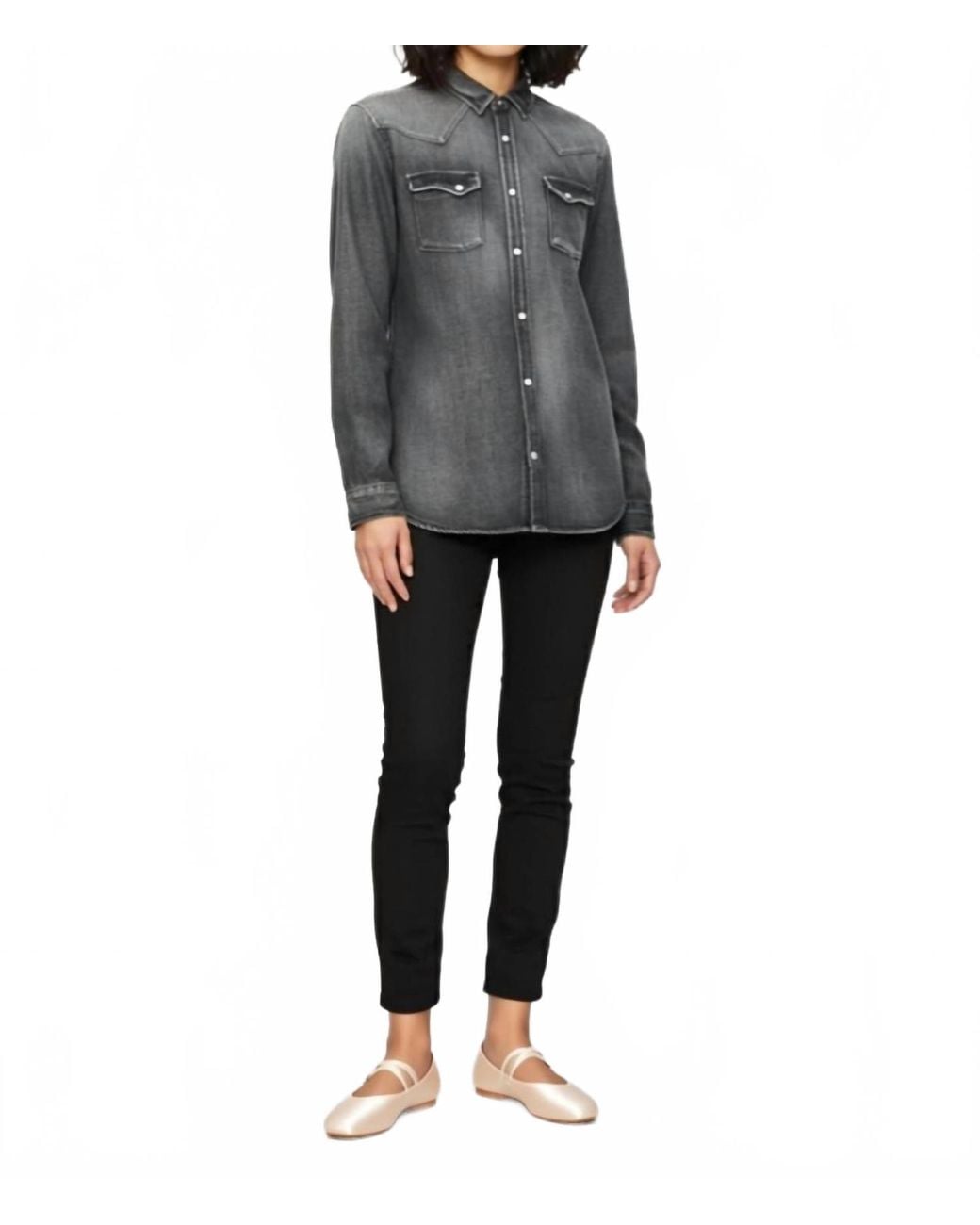 The Kooples Gray Denim Button Up