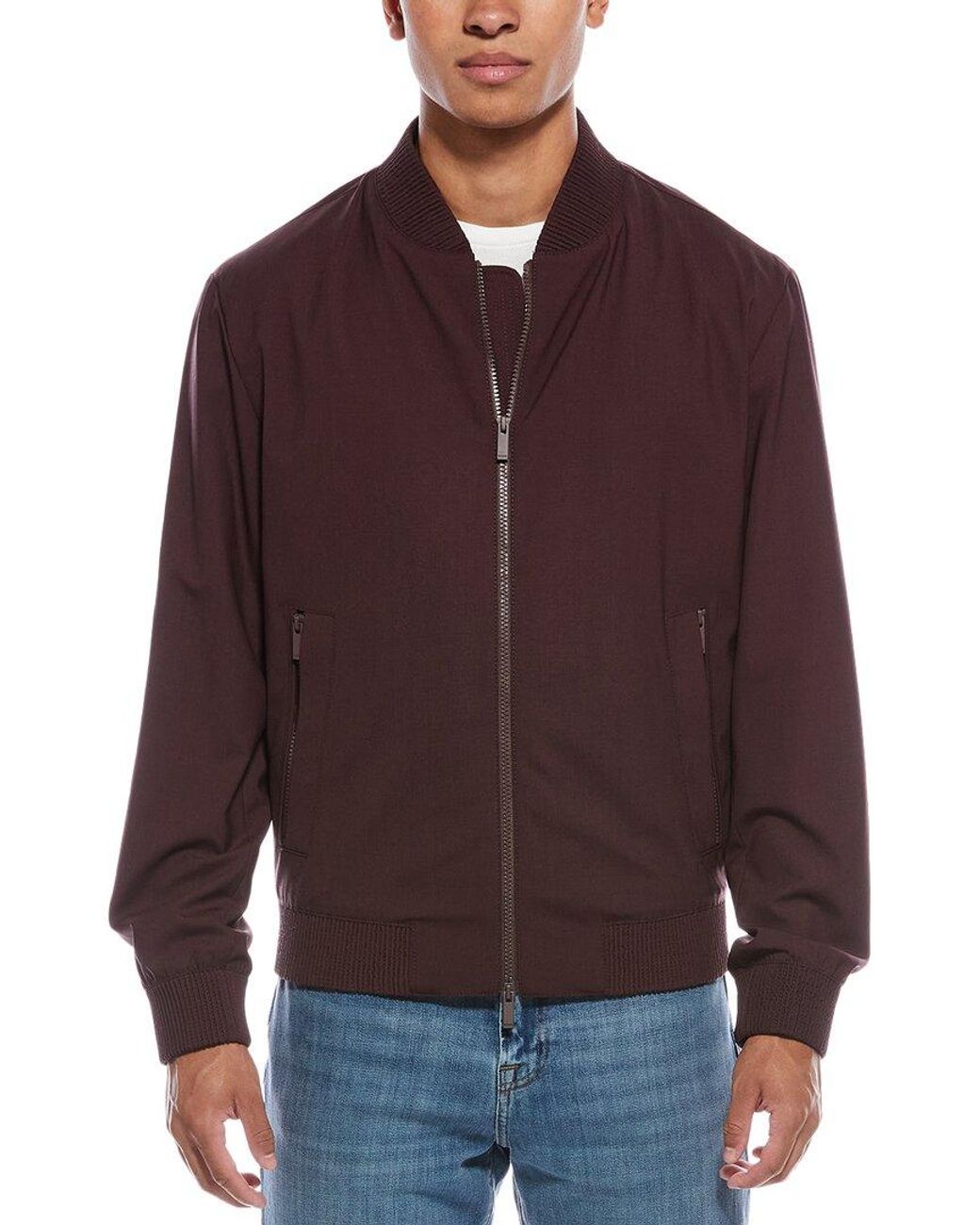 Boss Purple Hanry Wool-Blend Jacket for men