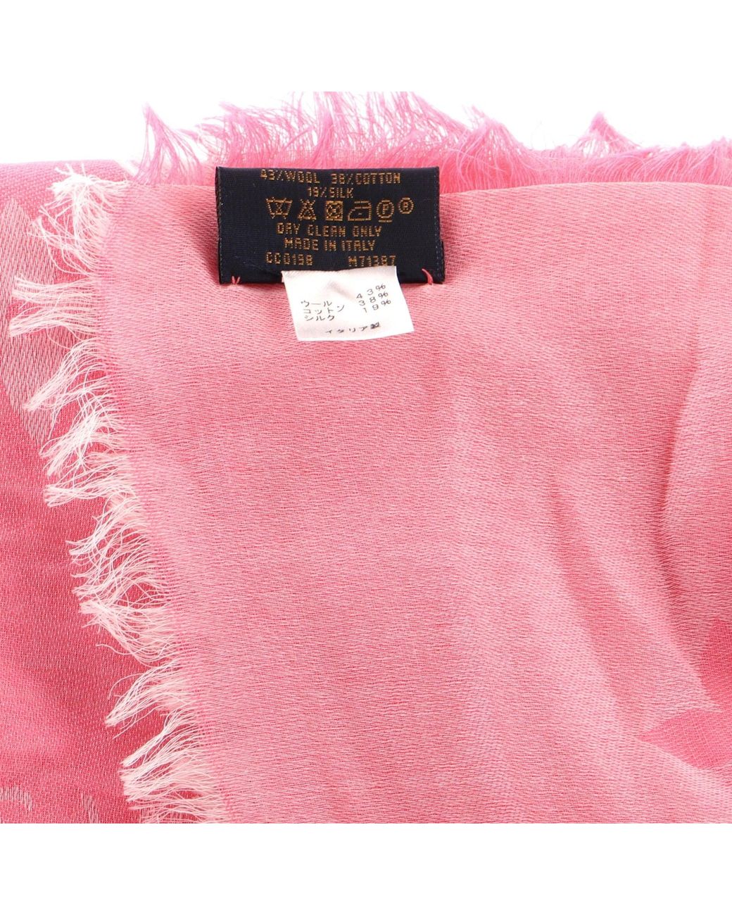 Louis Vuitton Black & Pink So Monogram Wool & Silk Scarf Louis Vuitton