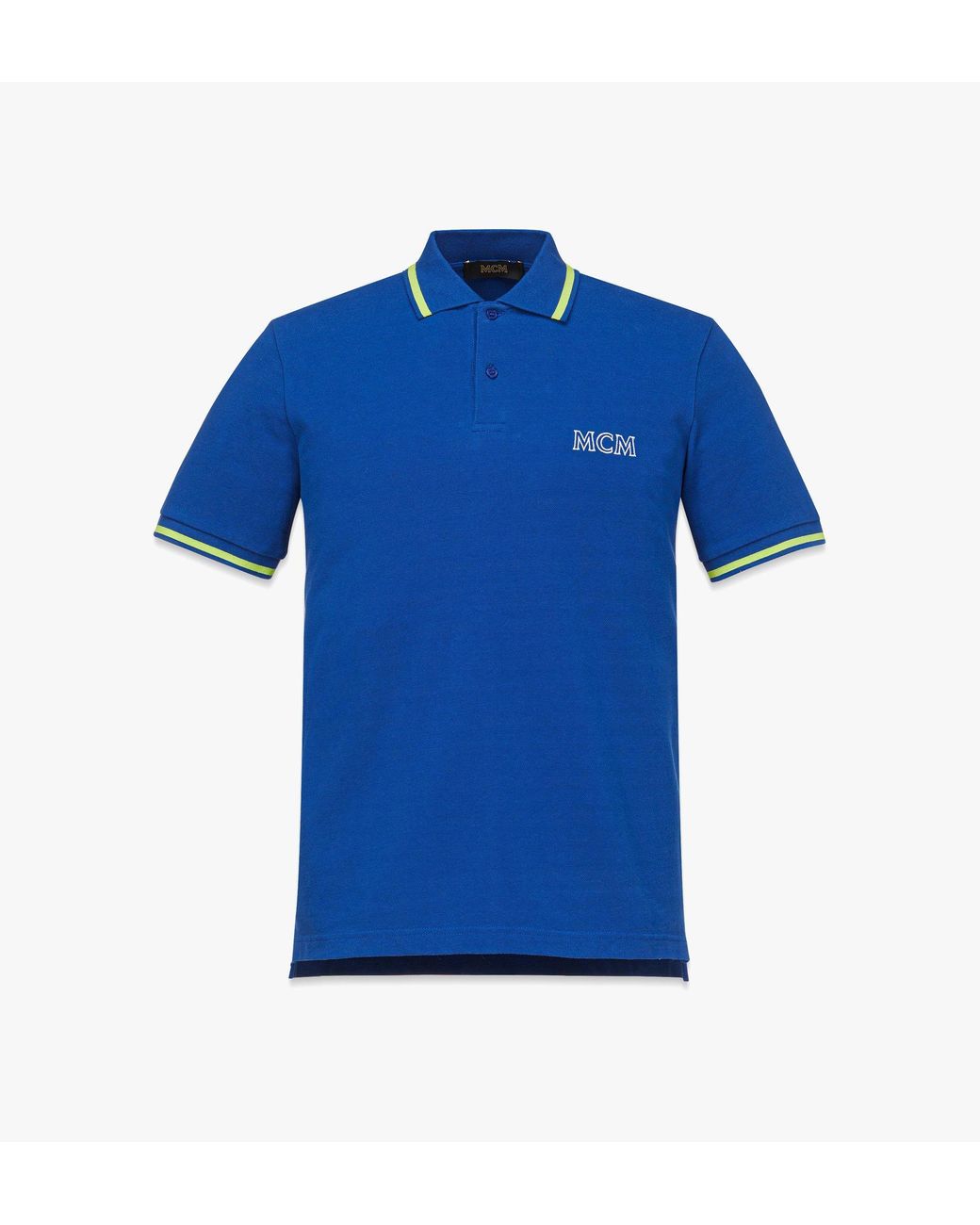 MCM Logo Polo Shirt in Blue for Men Lyst