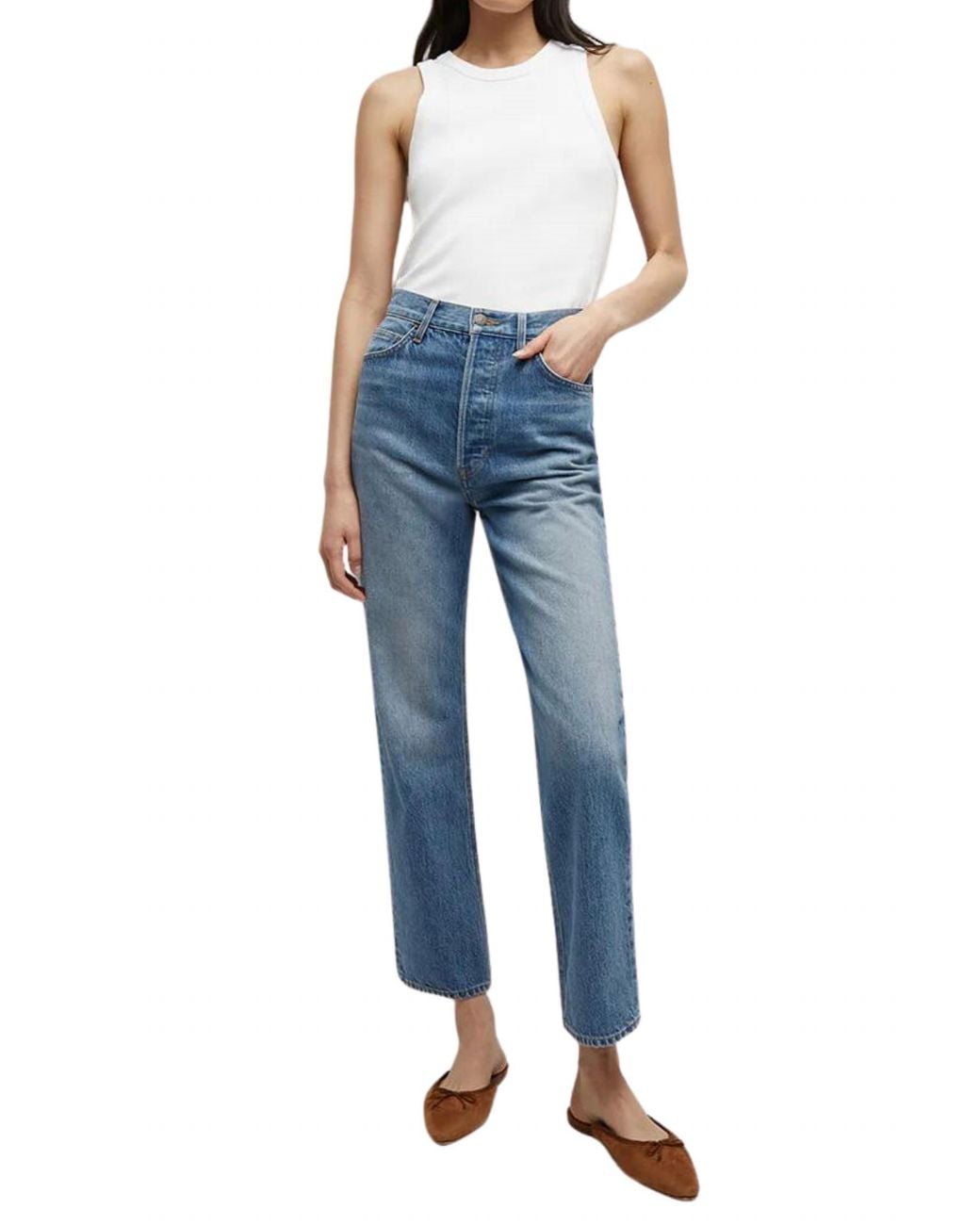 Veronica Beard Blue Daniela Ankle Straight Jeans