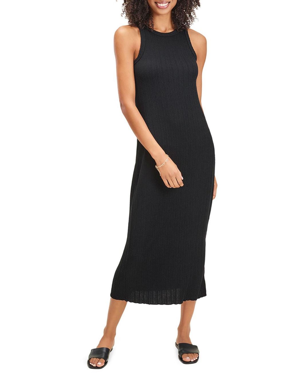 Splendid Side Slit Maxi Sheath Dress in Black | Lyst