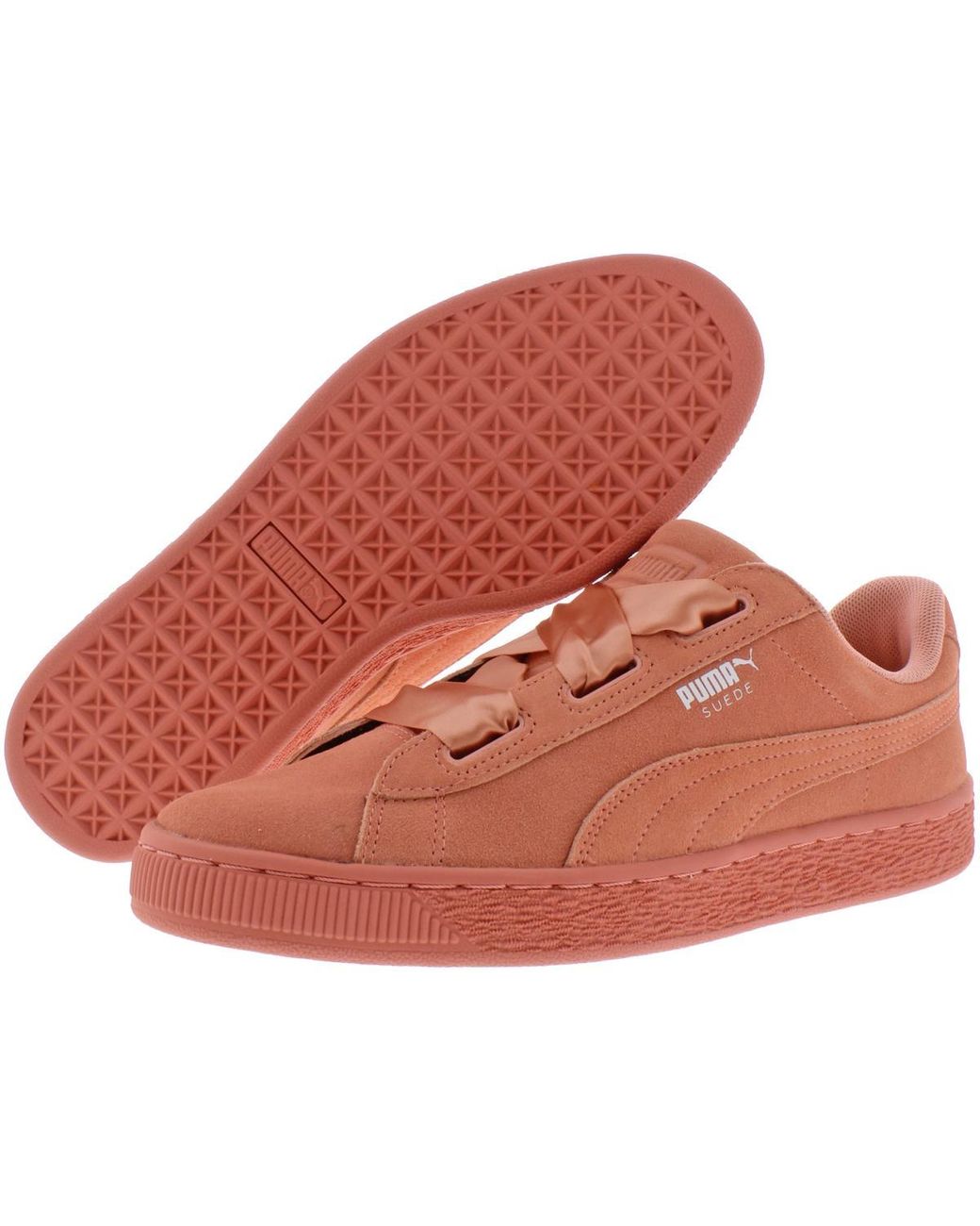 PUMA Suede Heart Jr Ake Suede Fashion Sneakers in Red | Lyst