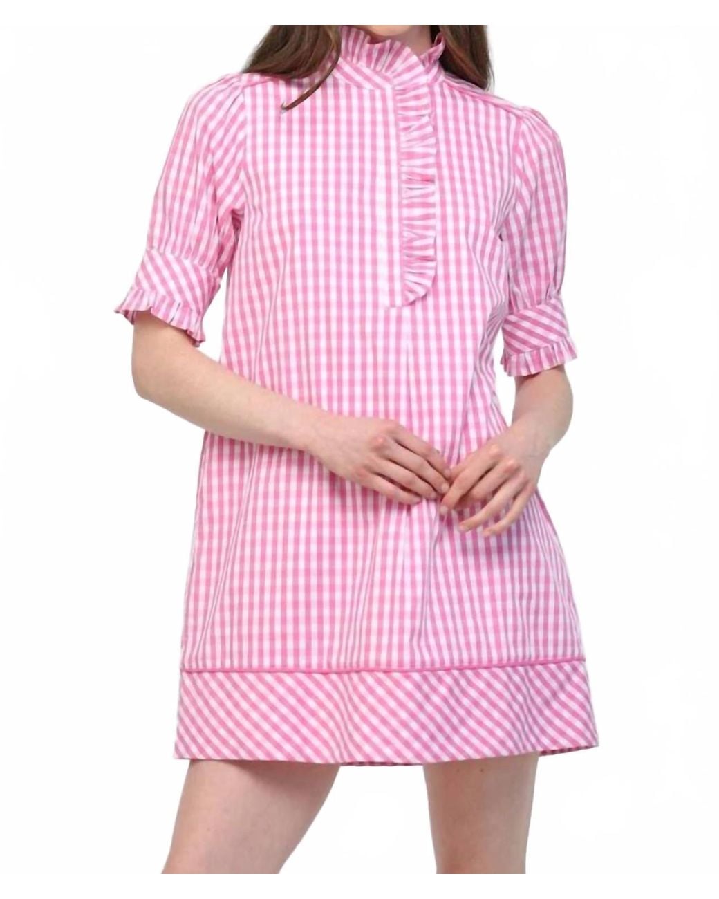 Fate Pink Gingham Mini Dress