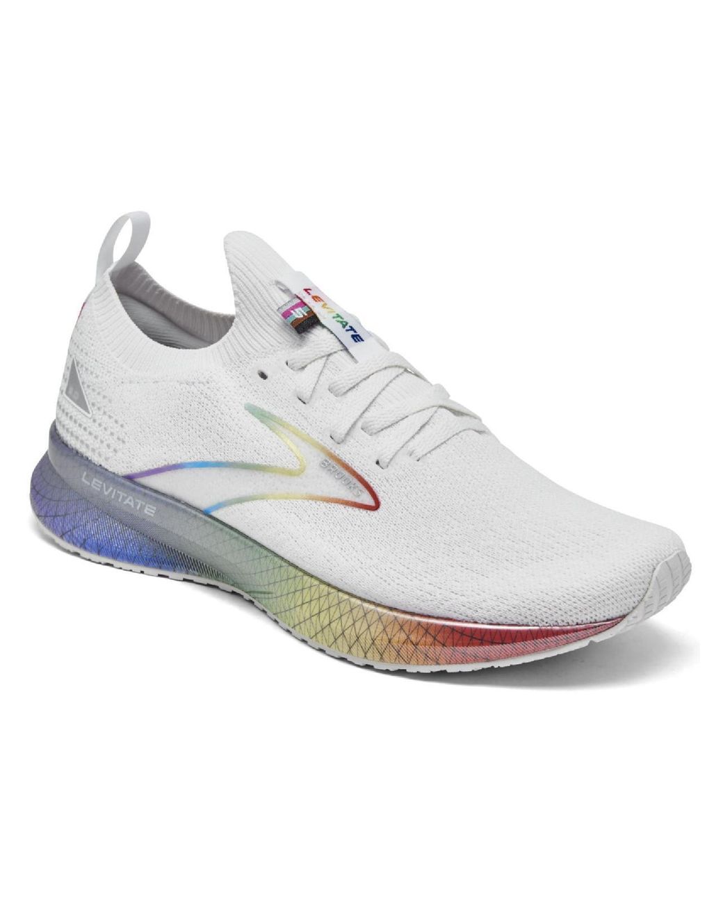 Brooks Levitate Stealthfit 5 Knit Lace Up Running Shoes in White