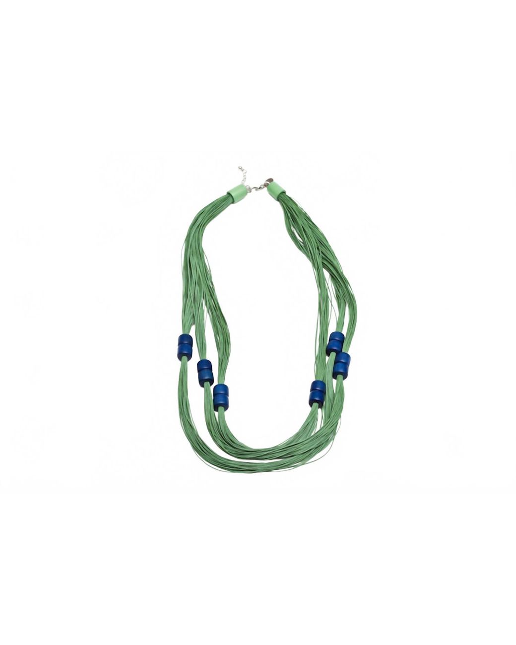Avenue Chic Green Silk Multi Layered Necklace
