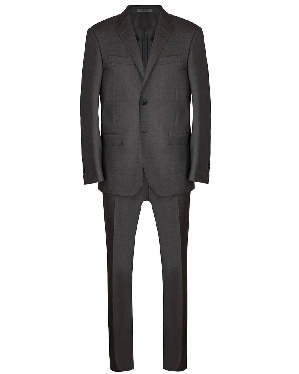 Corneliani Black Virgin Wool Lined Suit for men