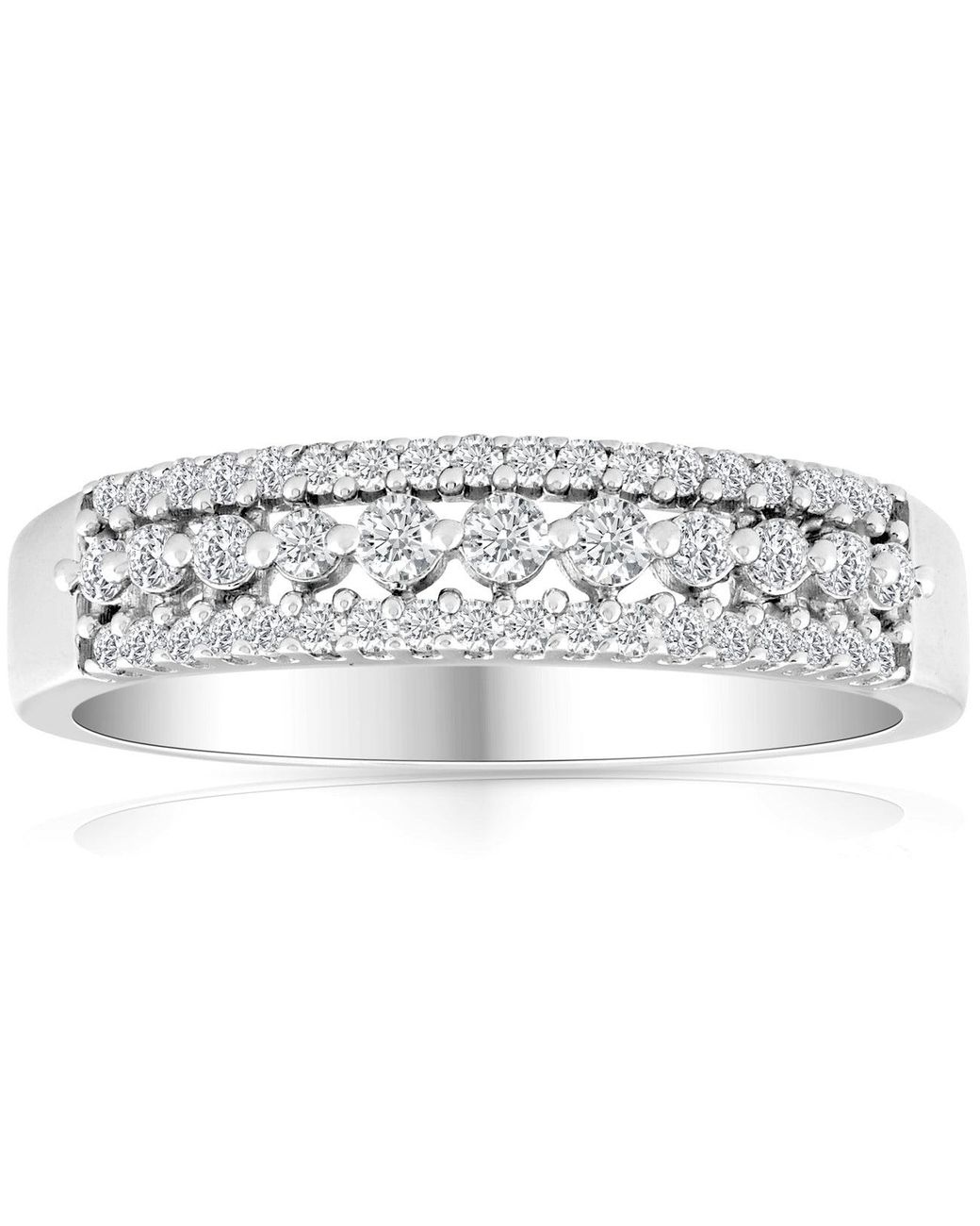Pompeii3 1/3Ct Diamond Anniversary Ring 10K in Metallic | Lyst