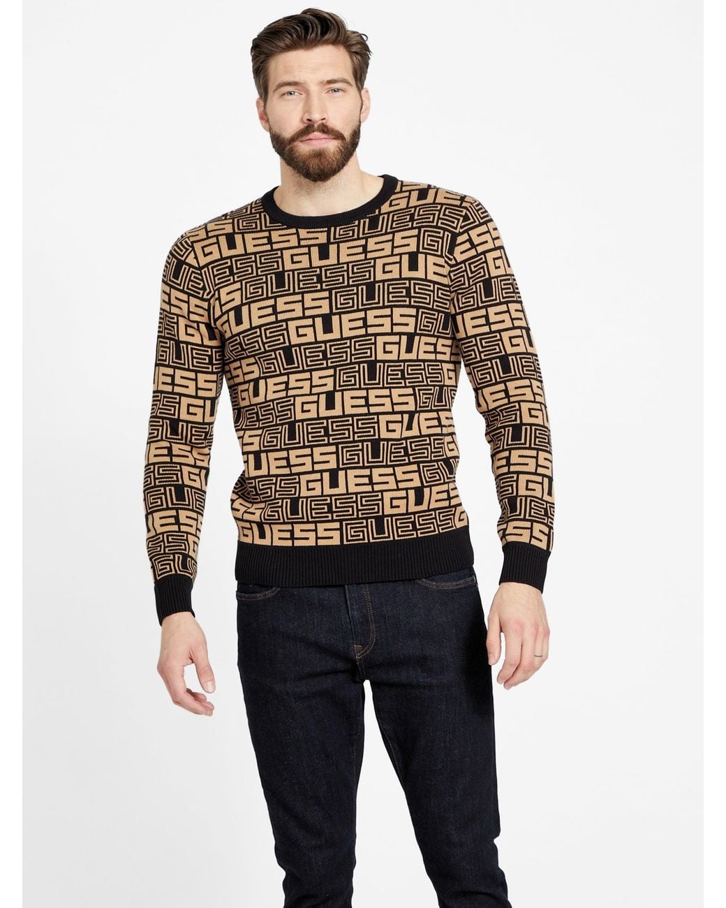 Guess Blue Paco Logo Sweater for men