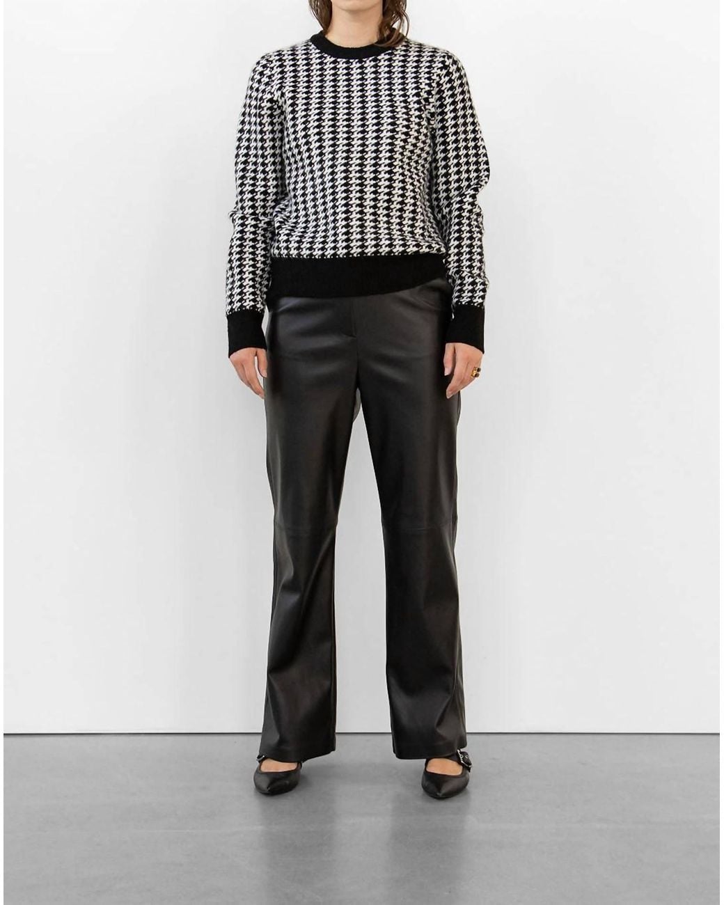 WITHBLACK Gray Stella Houndstooth Pullover