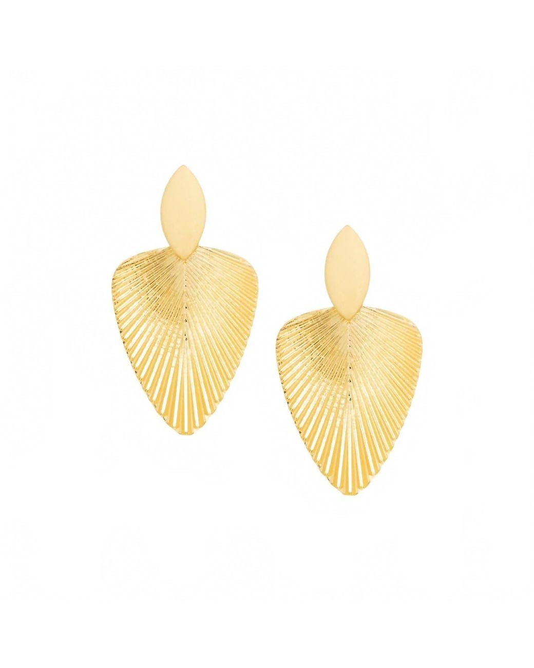 Marlyn Schiff Metallic Leaf Drop Earrings