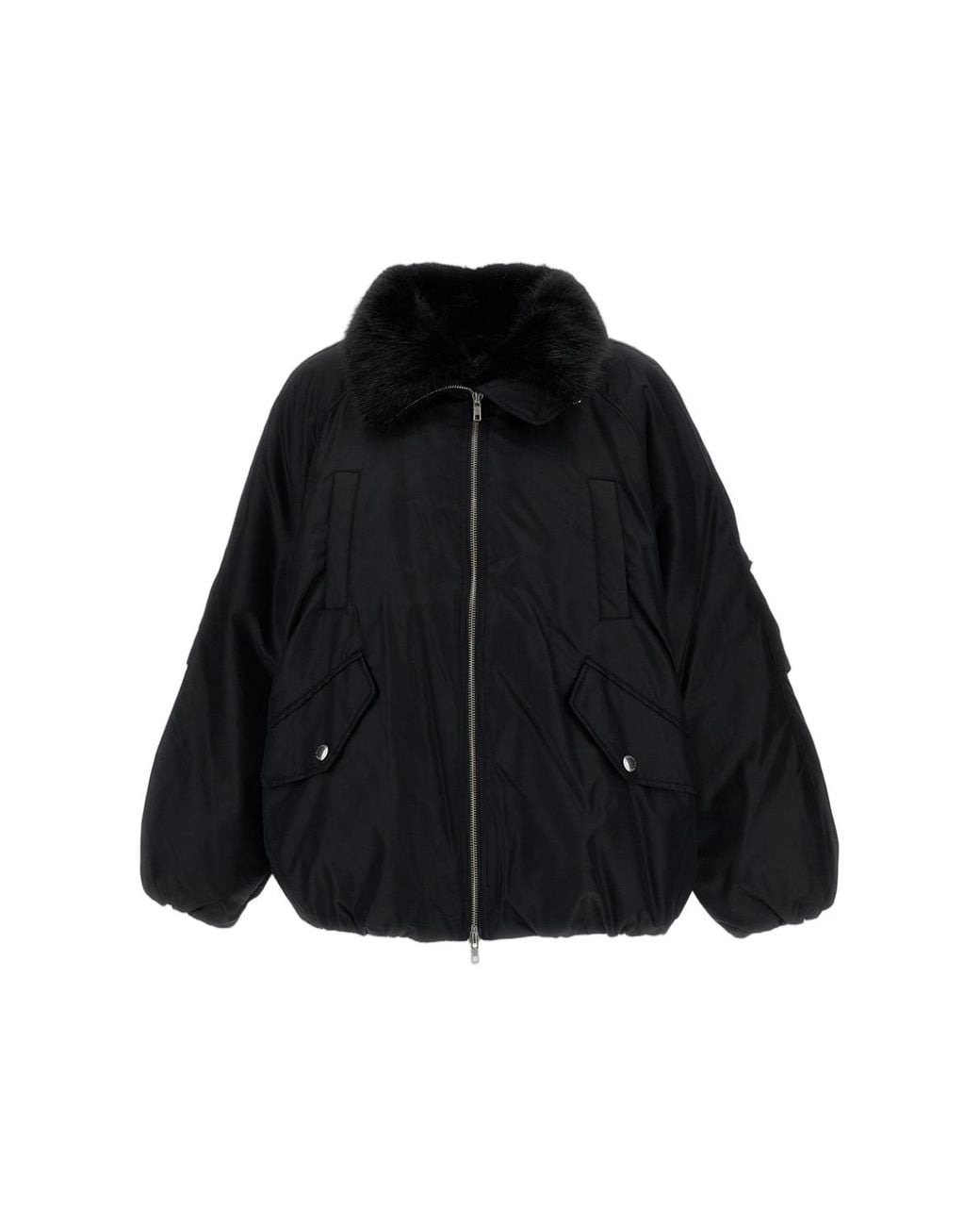 Stand Studio Black Thilda Oversized Padded Nylon Jacket