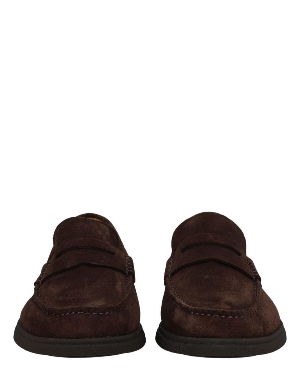 Boss Brown Soft Suede Strap Loafers for men