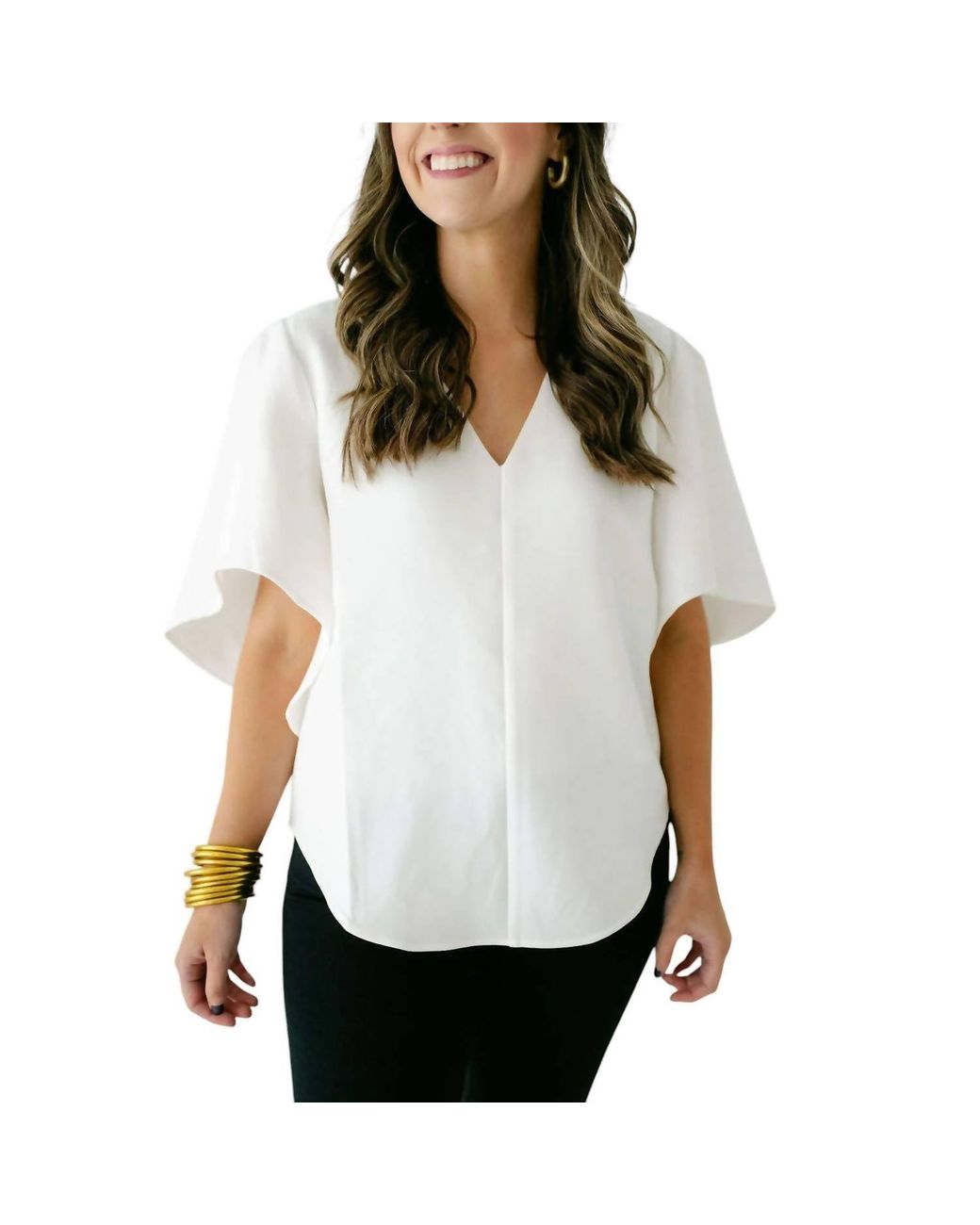 Anna Cate White Nina Top Blouse