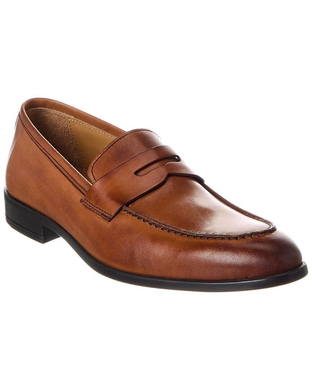 M by Bruno Magli Ricci Leather Penny Loafer in Brown for Men  display picture 3
