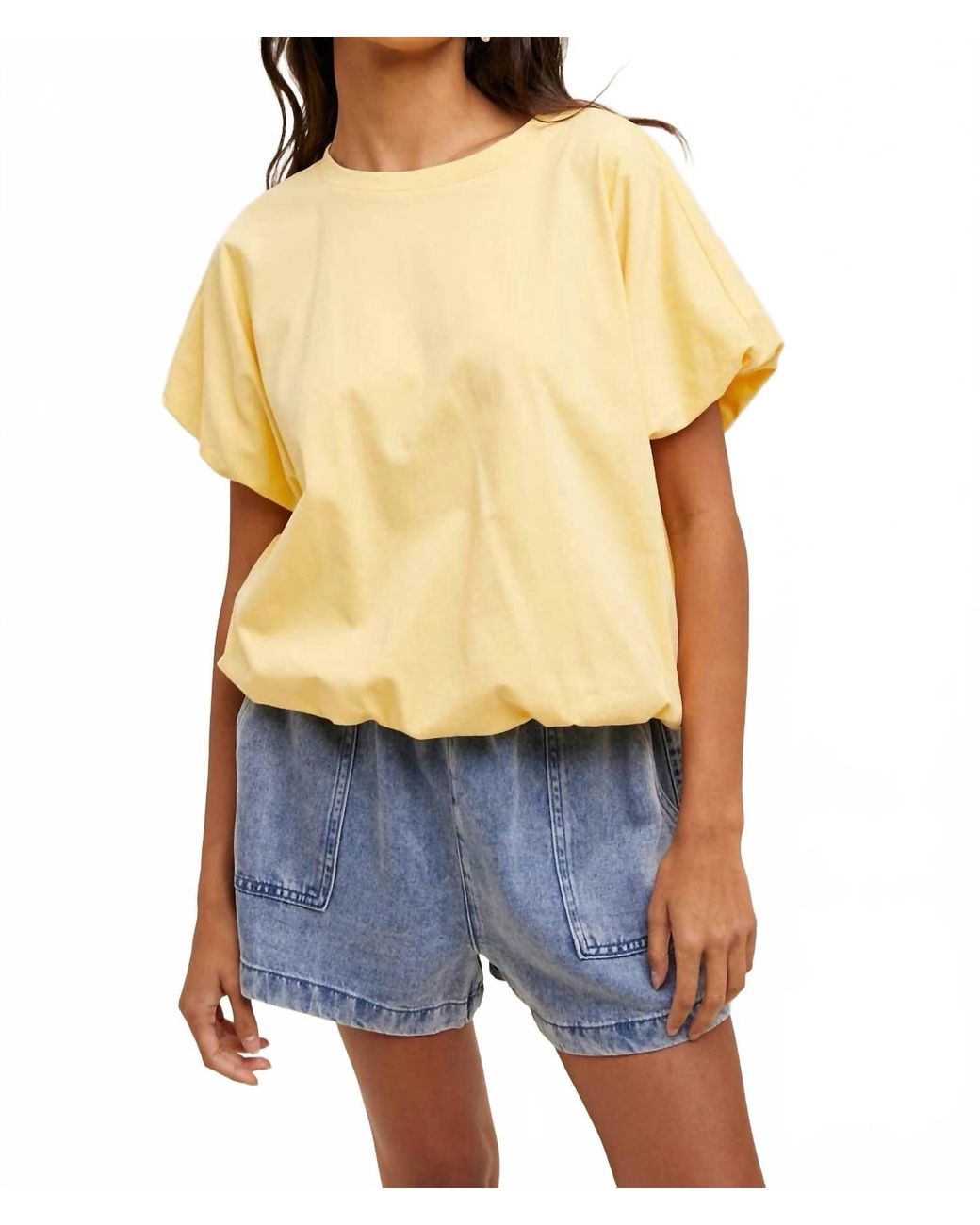 Wishlist Blue Bubble Hem Knit Top