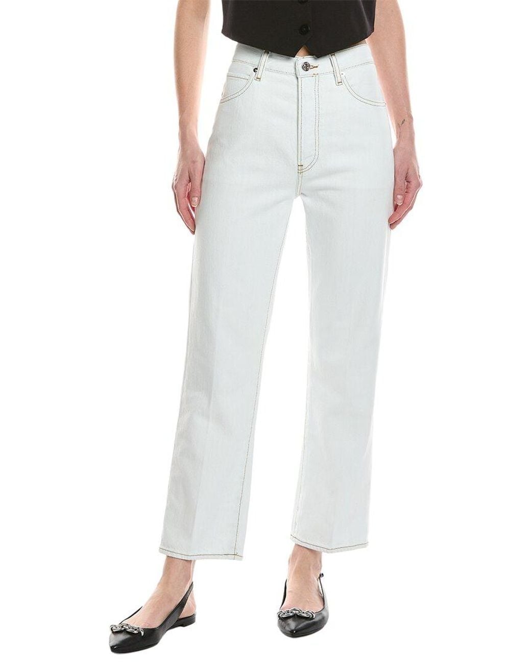 FRAME Blue Frame The Vertical Trinity Crop Jean