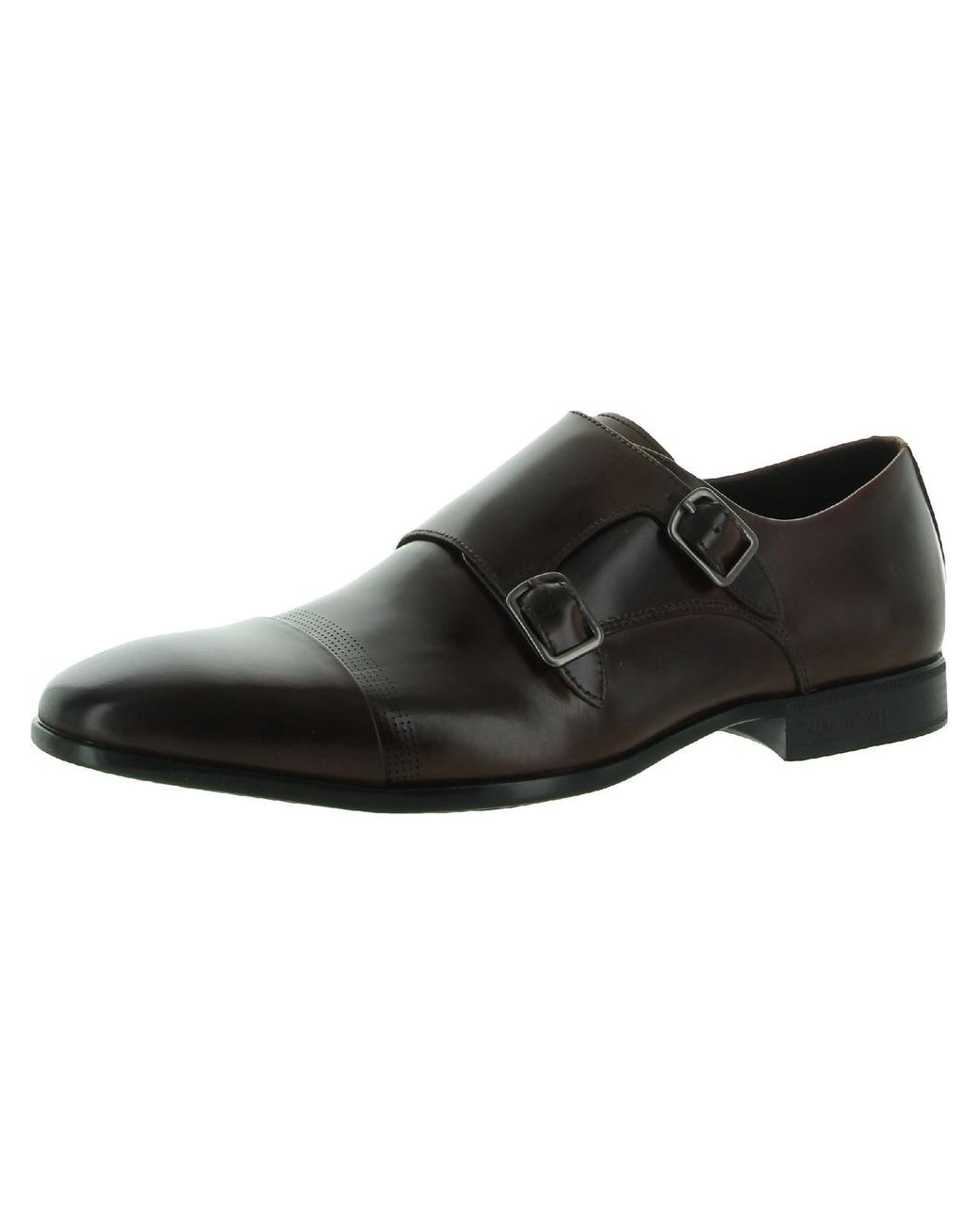 Cole Regal Monk B Leather Toe Cap Loafers in Black for Men Lyst
