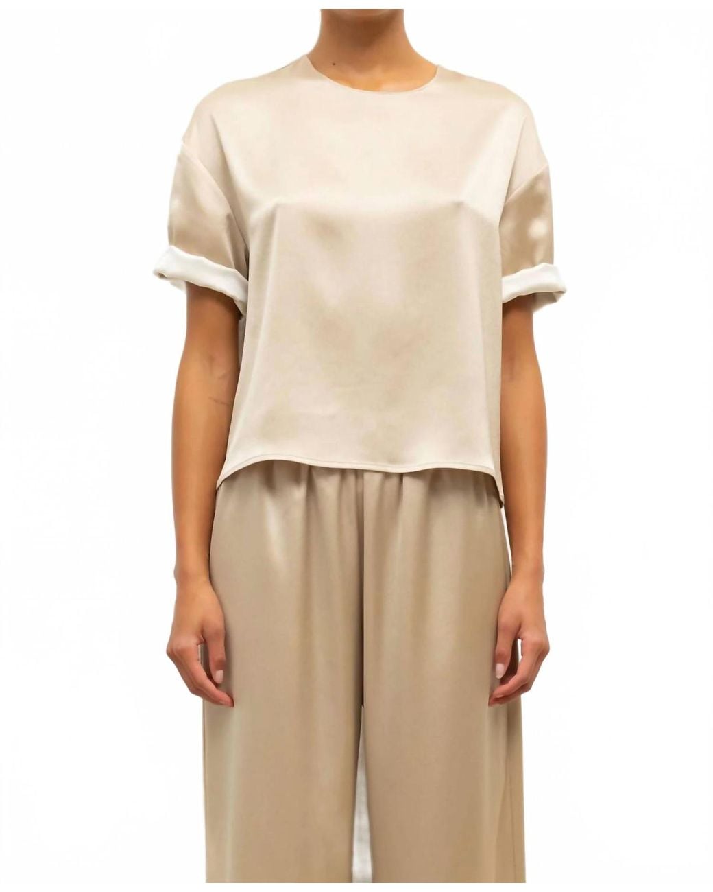 Leset Natural Barb Contrast Tee