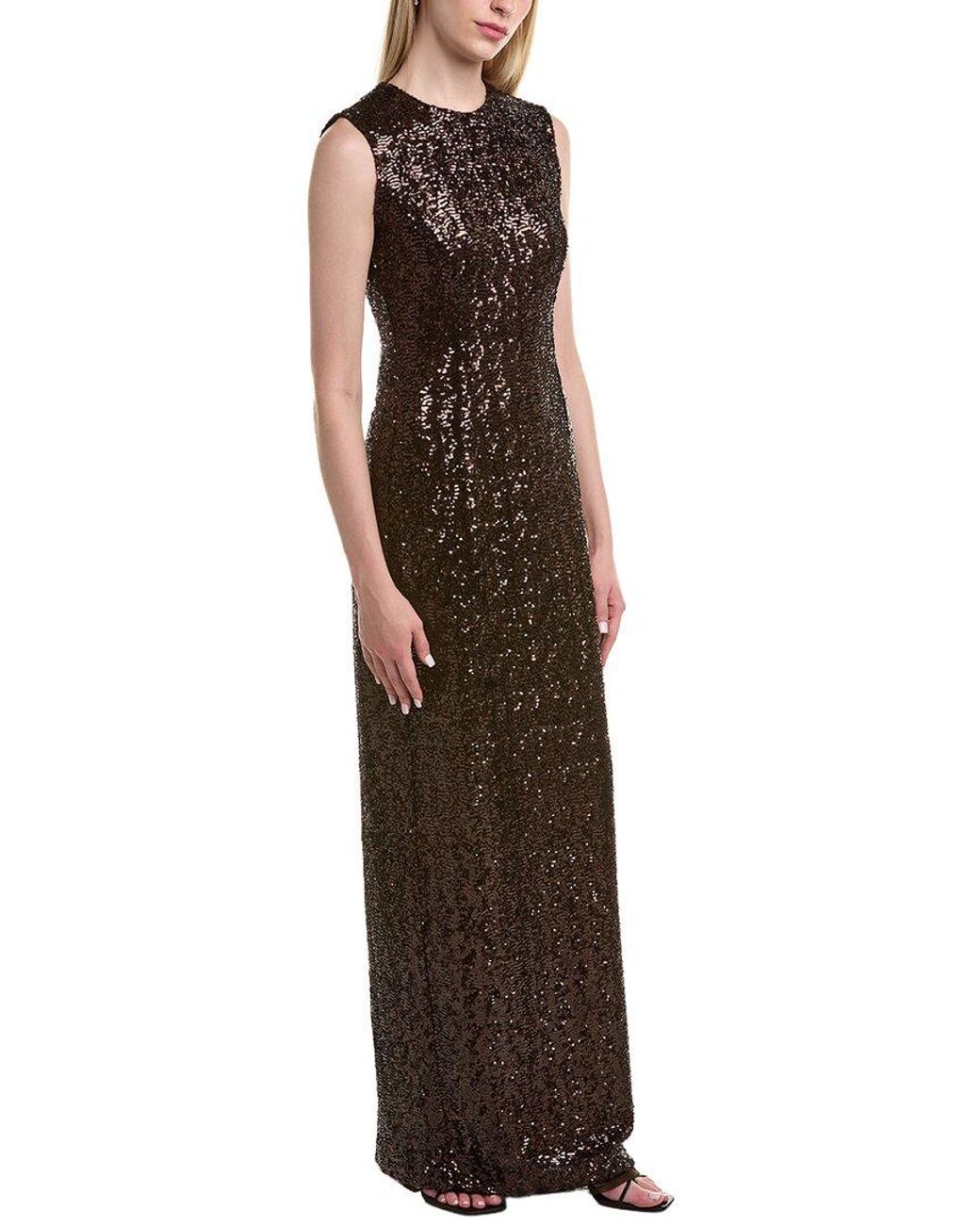 Michael Kors Sequin Gown in Brown | Lyst