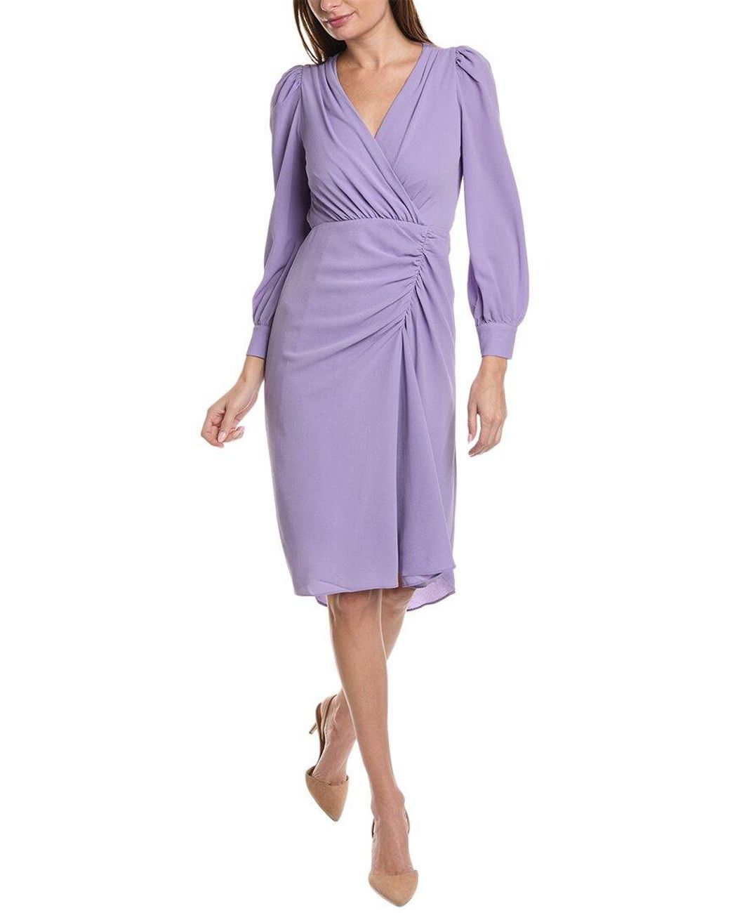 Maggy London Bubble Crepe Midi Dress in Purple Lyst