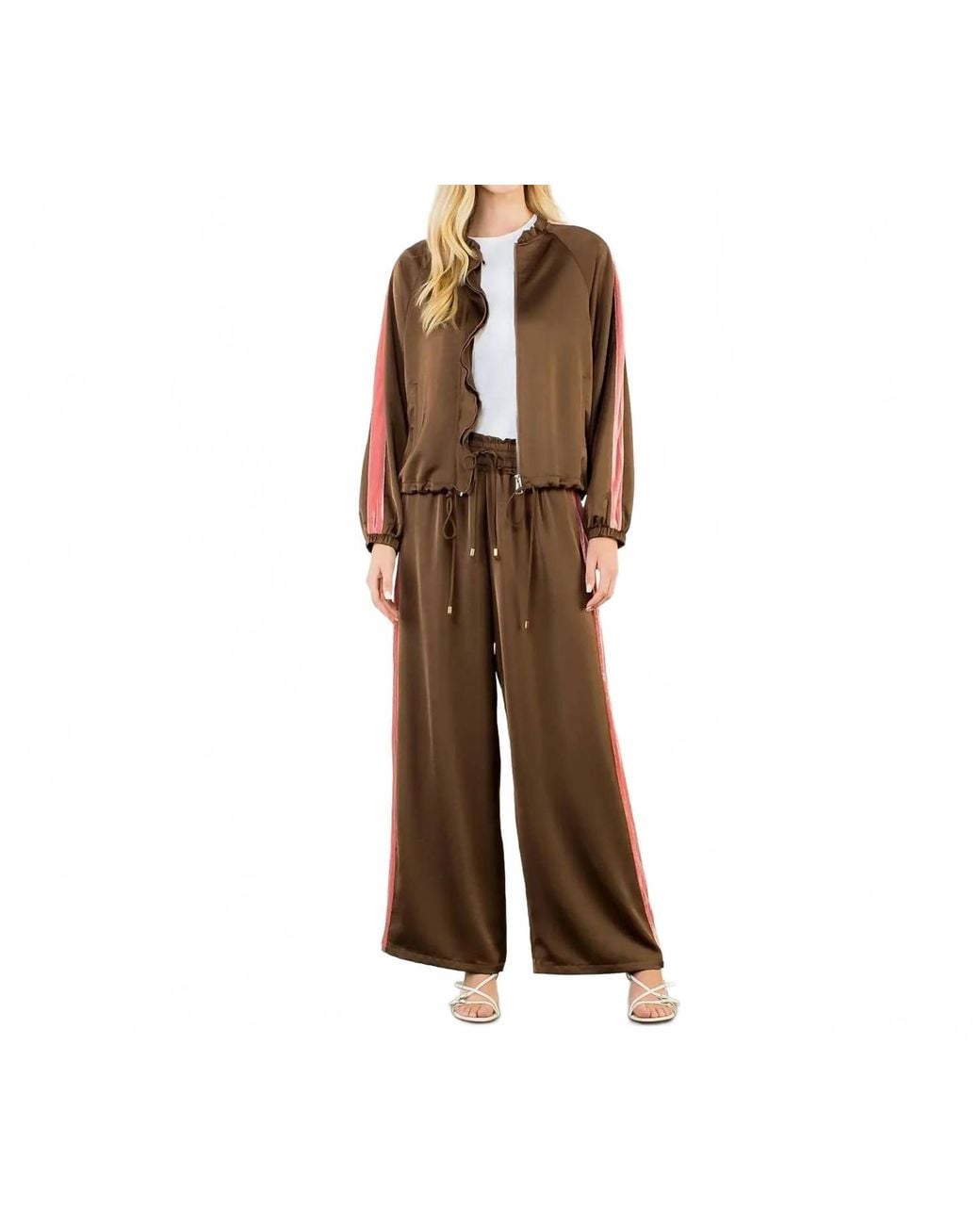 Thml Brown Drawstring Track Pants