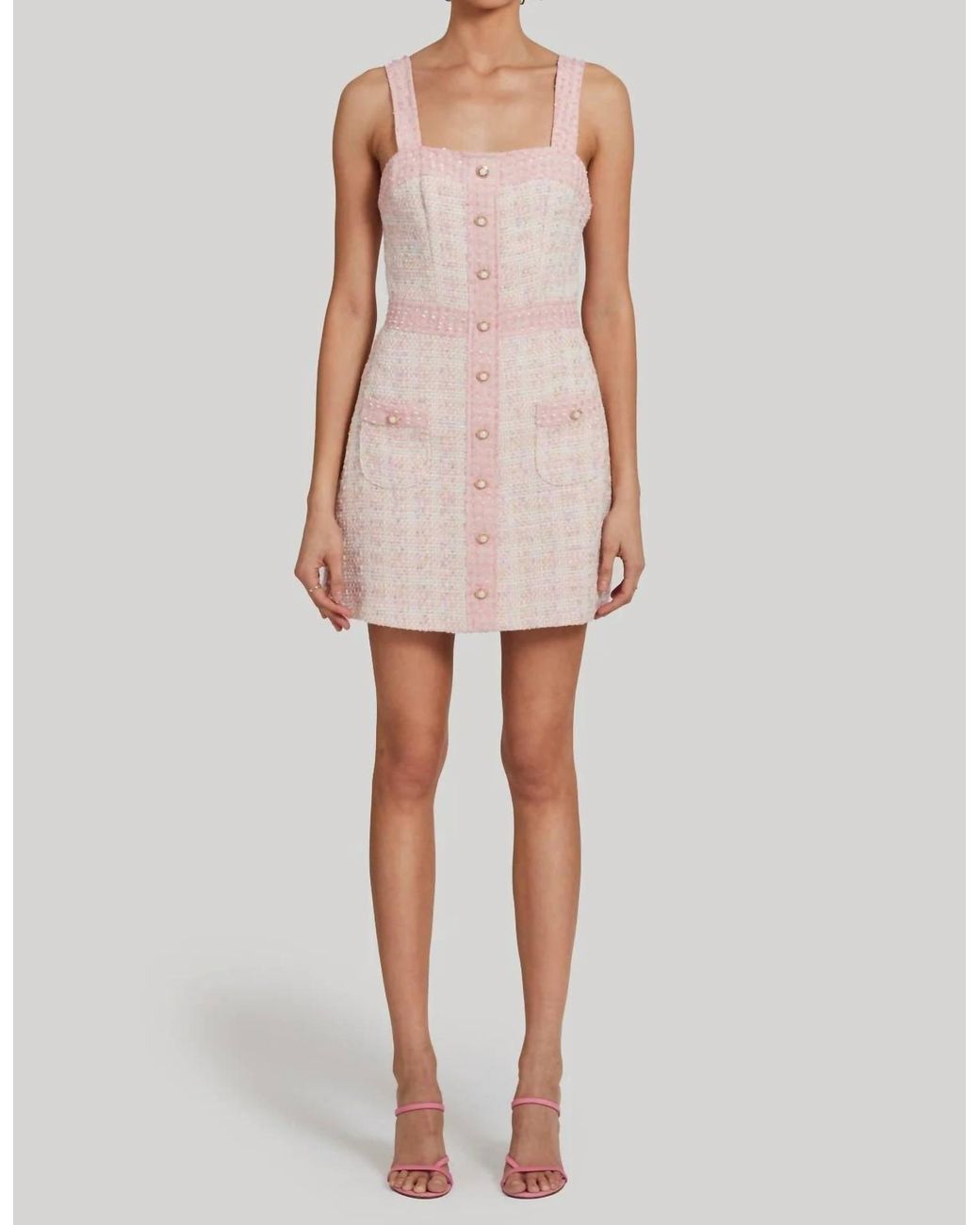Amanda Uprichard Archie Mini Dress in Pink | Lyst
