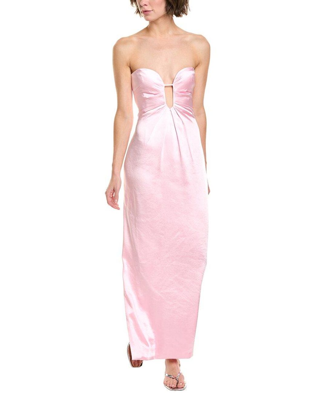 Bardot Clea Satin Maxi Dress in Pink | Lyst