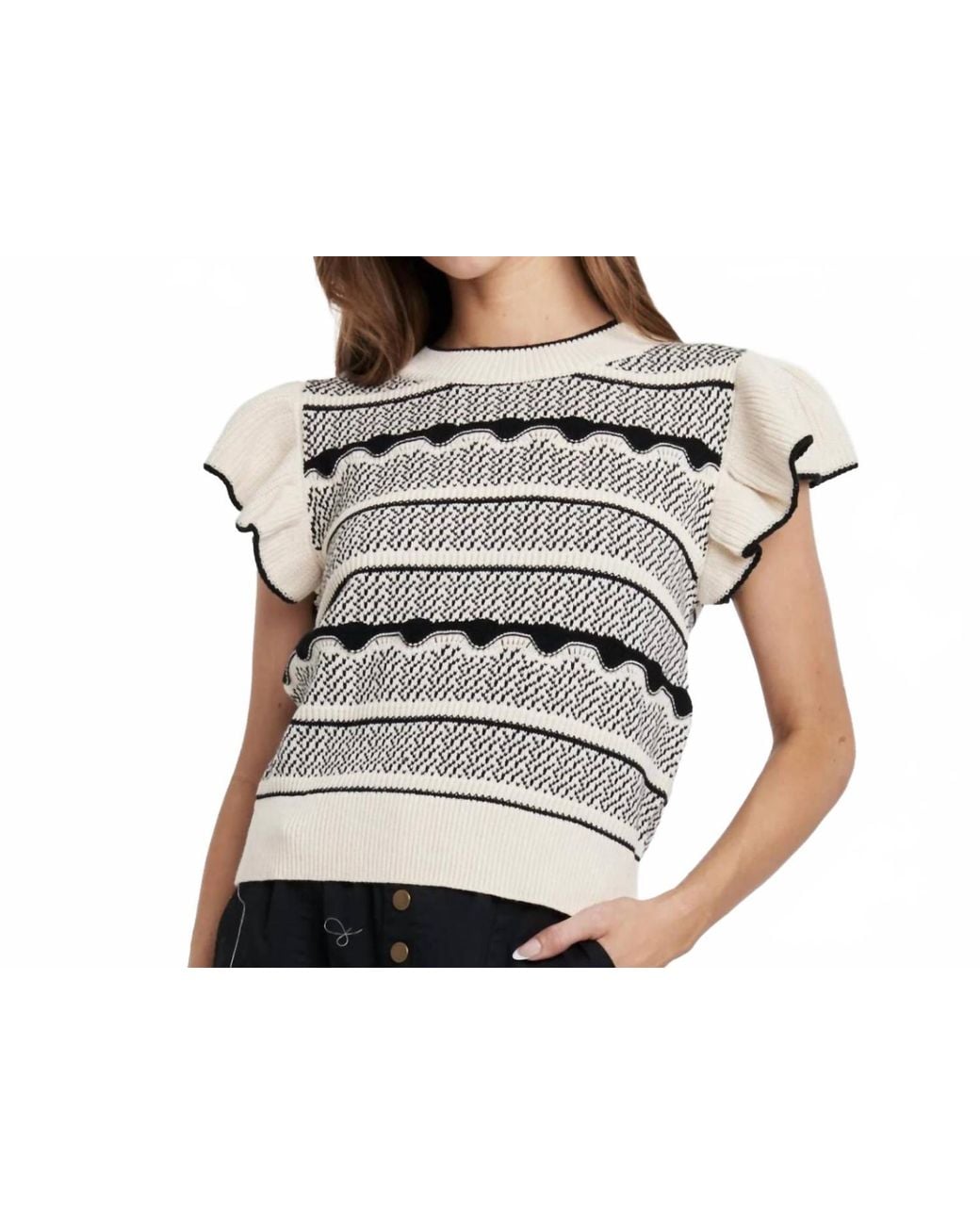 Another Love Gray Bethany Ruffle Top