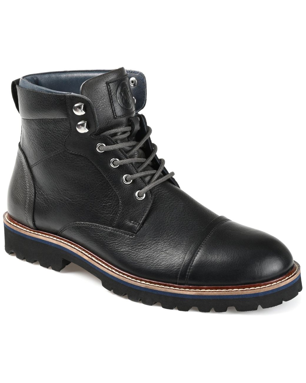 Thomas & Vine Black Reddick Cap Toe Ankle Boot for men