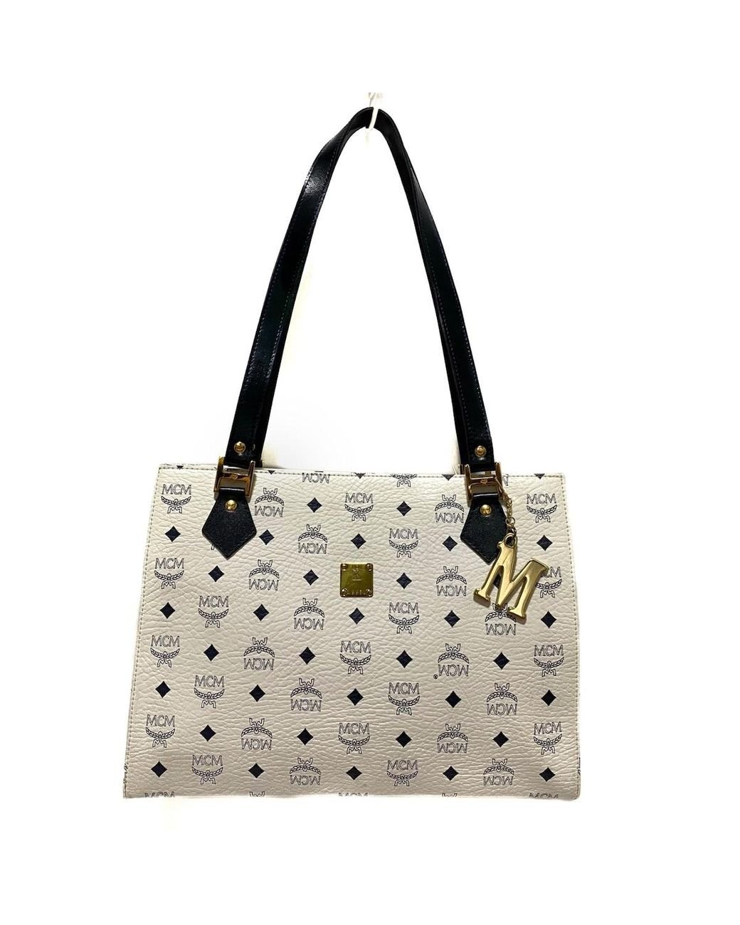 MCM Visetos Synthetic Tote Bag pre owned in Metallic Lyst