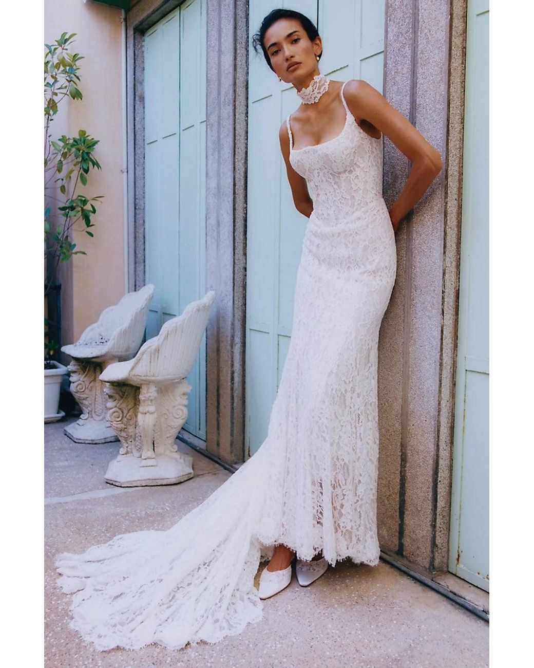 Watters Blue Dita Gown