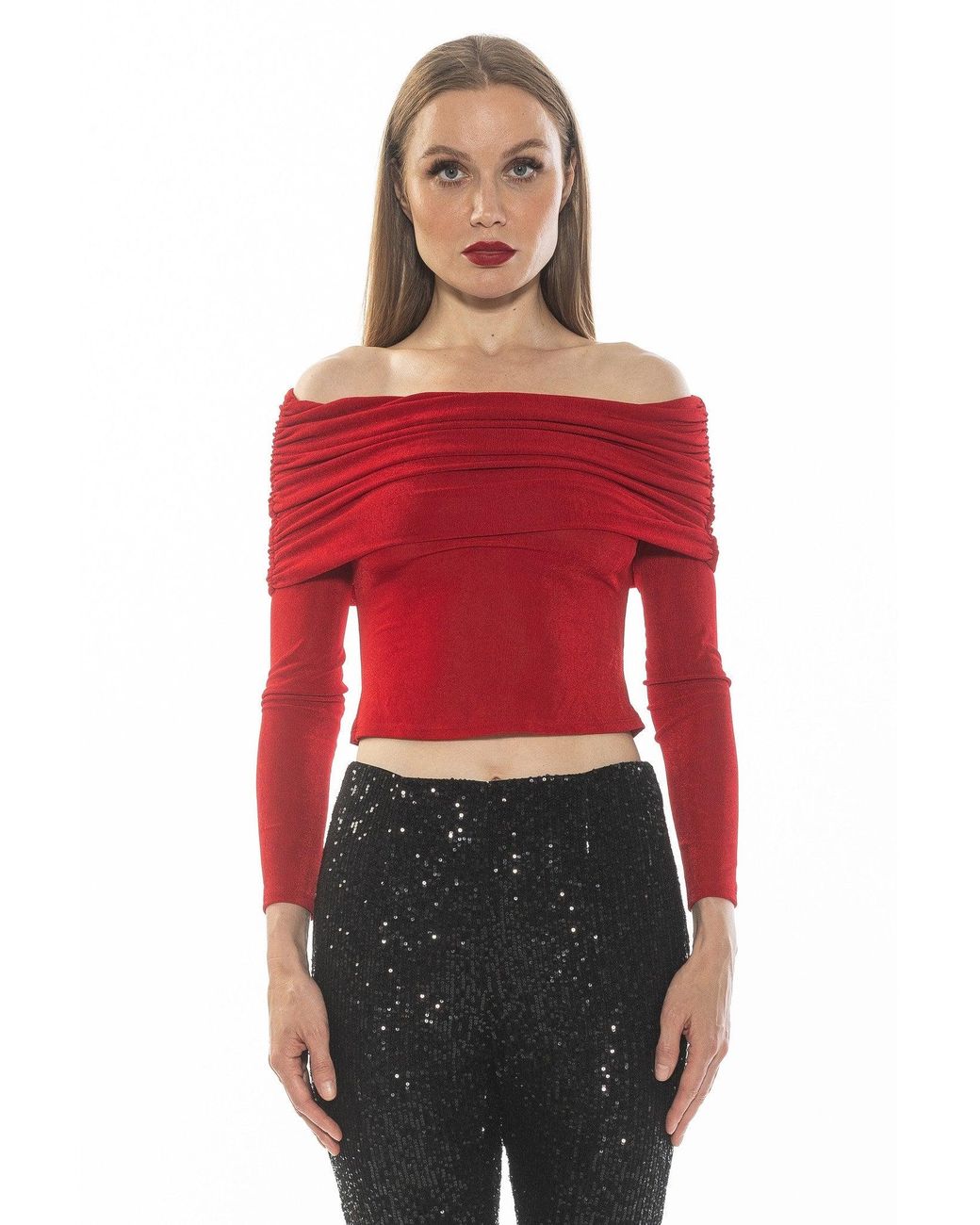 Alexia Admor Red Hannah Top