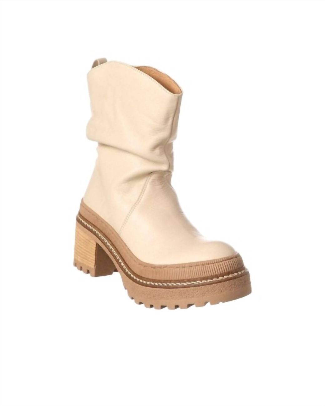 Free People Leather Slouch Boot in White | Lyst