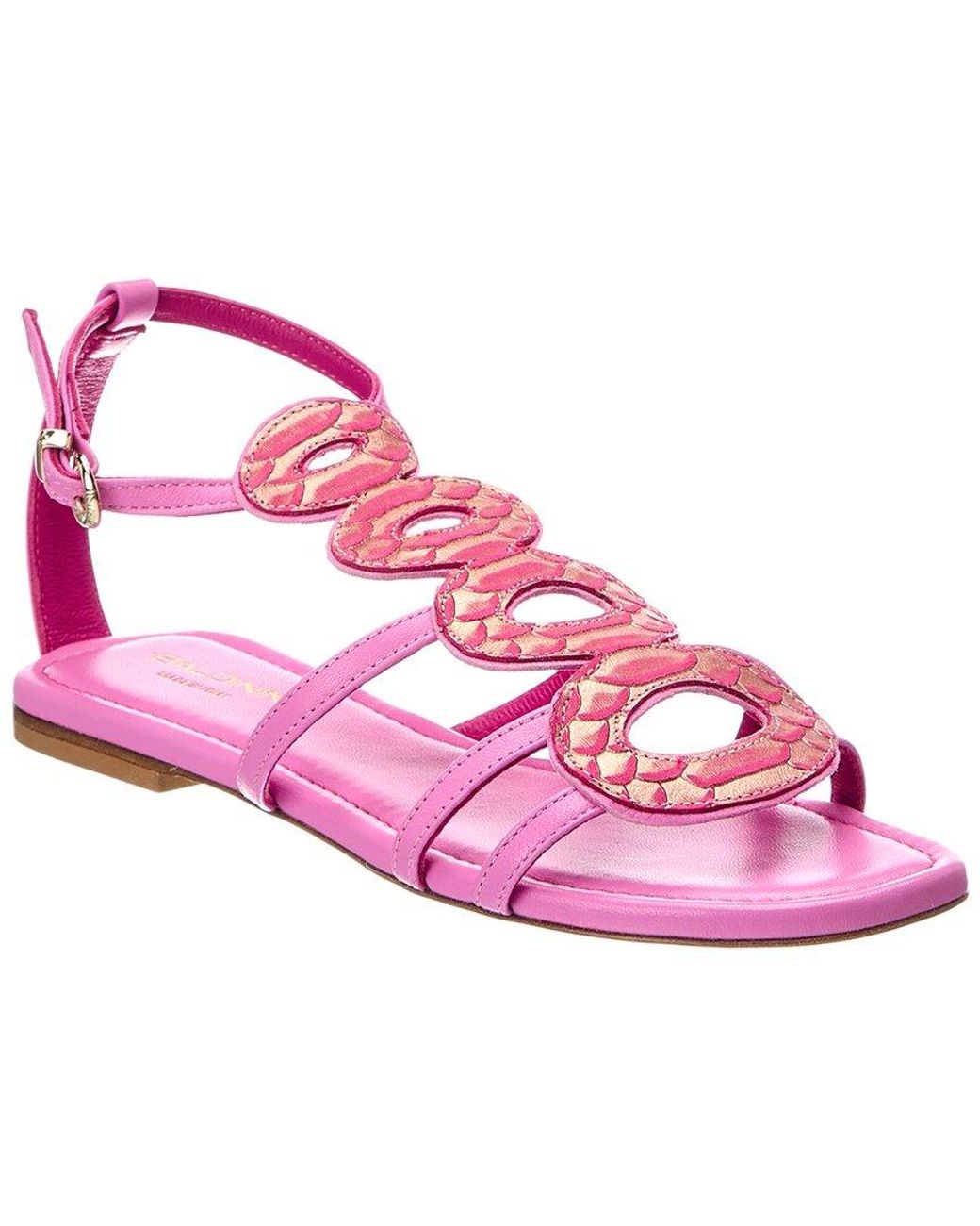 Baldinini Pink Leather Sandal
