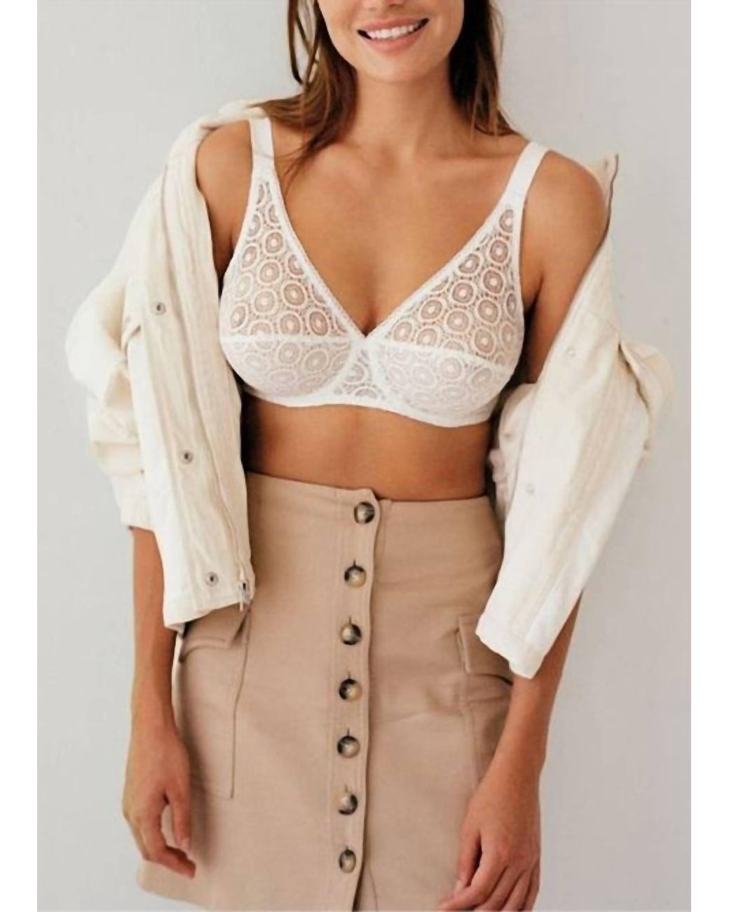 Chantelle Fete Sheer Mesh Underwire Bra in Natural Lyst