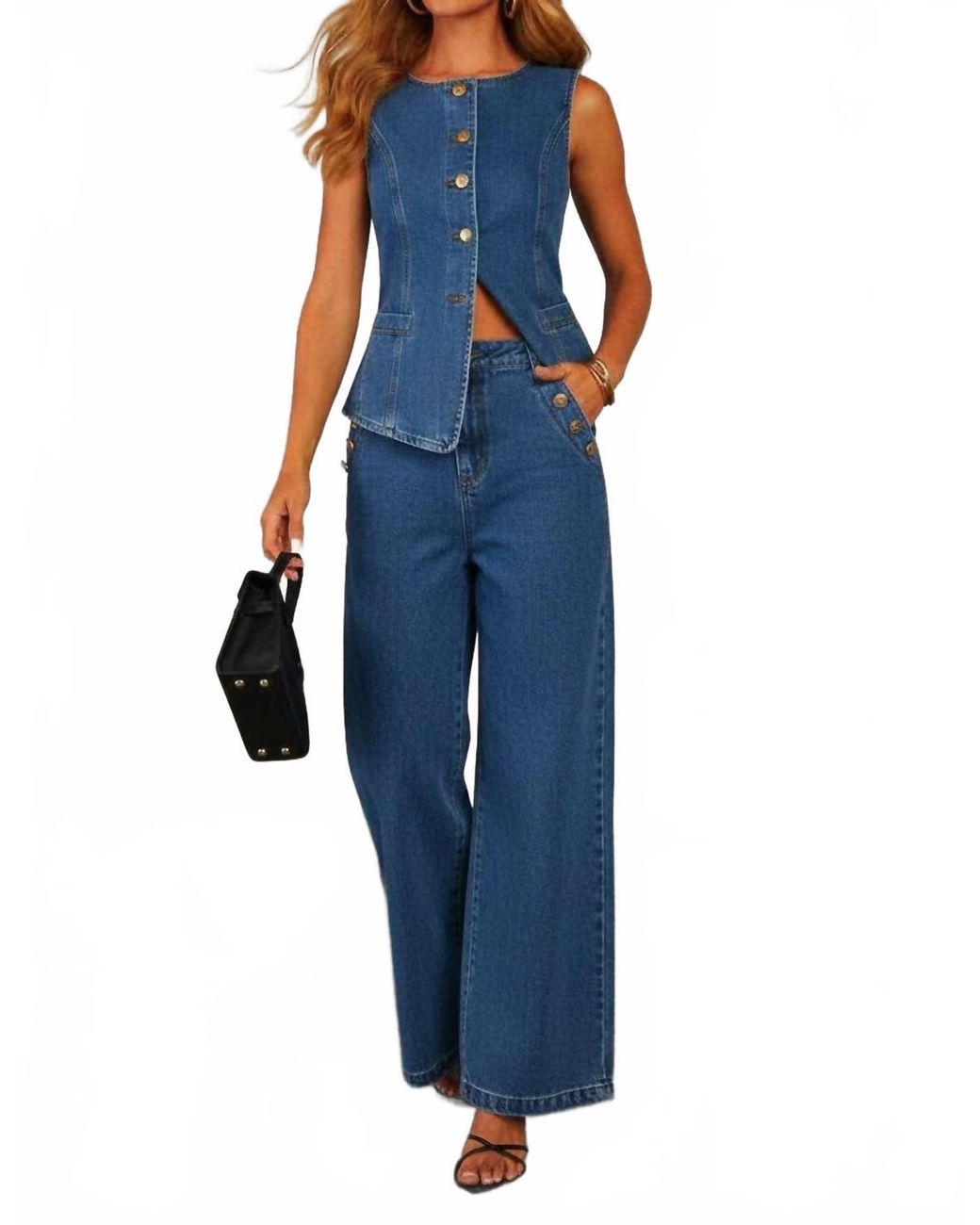 EmberLoom Blue Structured Denim Vest